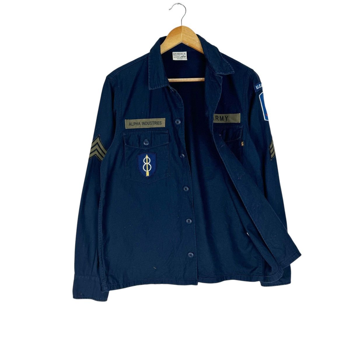 Alpha Industries × Vintage ☀️ALPHA INDUSTRIES PATCH BUTTON SHIRTS Size US M / EU 48-50 / 2 - 6 Thumbnail
