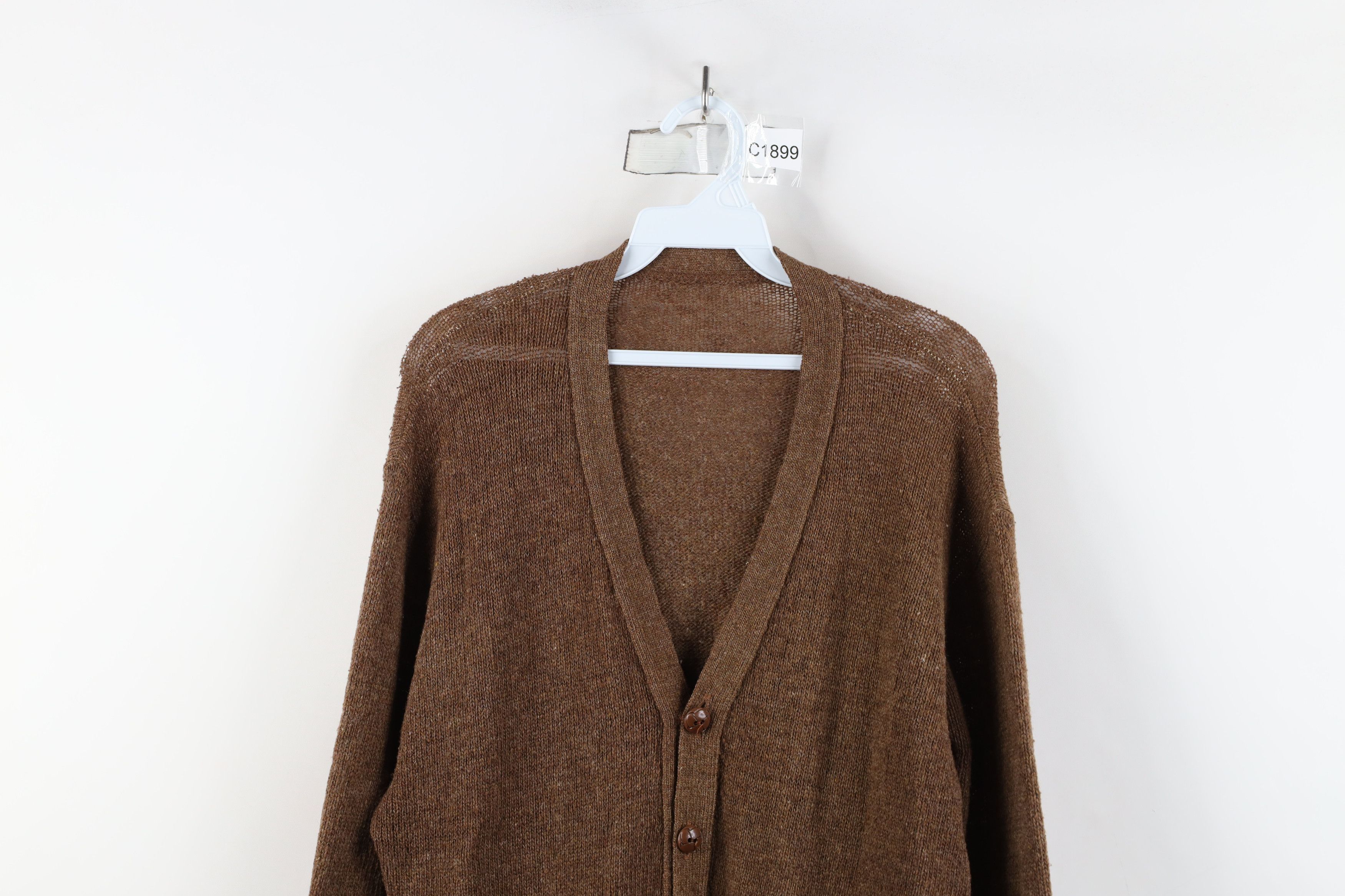 Vintage Vintage 50s 60s Streetwear Shetland Knit Cardigan Sweater Size US L / EU 52-54 / 3 - 2 Thumbnail