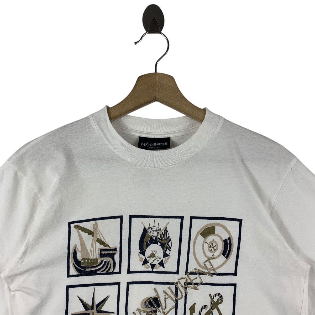 Designer × Yves Saint Laurent Vintage YVES SAINT LAURENT big logo printed tee Size US XS / EU 42 / 0 - 2 Thumbnail