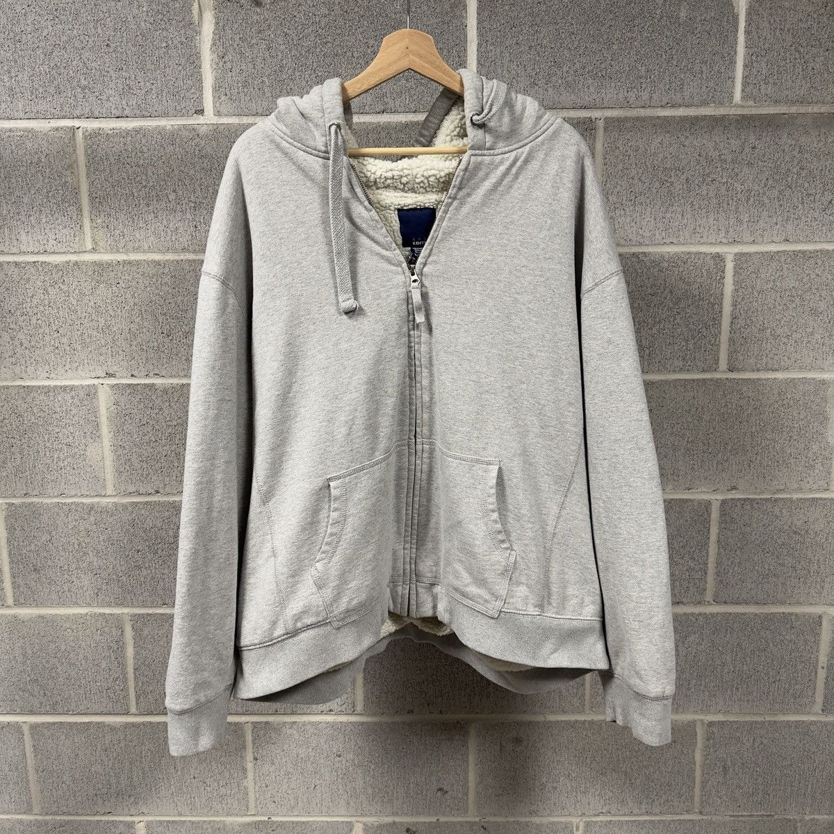 Vintage Faded Sherpa Fleece Lined Zip Up Hoodie ERD Grunge Size US XXL / EU 58 / 5 - 1 Thumbnail