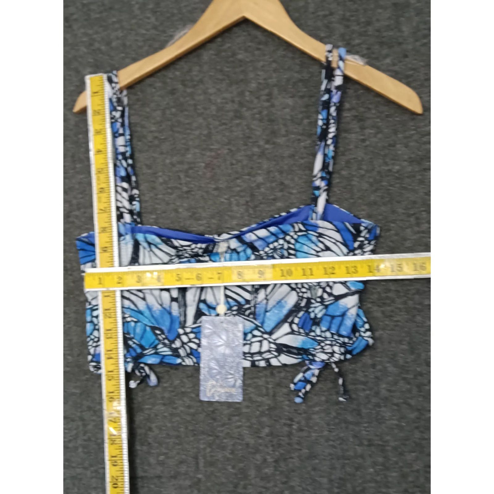 Chanel Toluca Bikini Top Shirt Women M Blue Adonis Spaghetti Strap Side Channel Swim Top Size M / US 6-8 / IT 42-44 - 4 Thumbnail