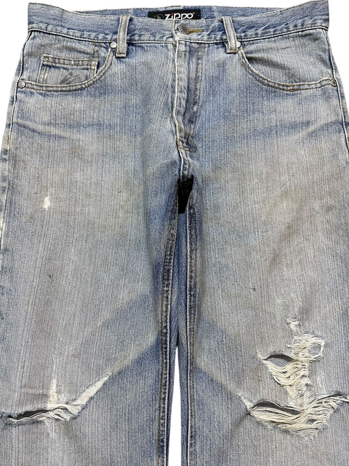 Zippo Vintage Zippo Faded Ripped Distressed Denim Size US 30 / EU 46 - 2 Thumbnail