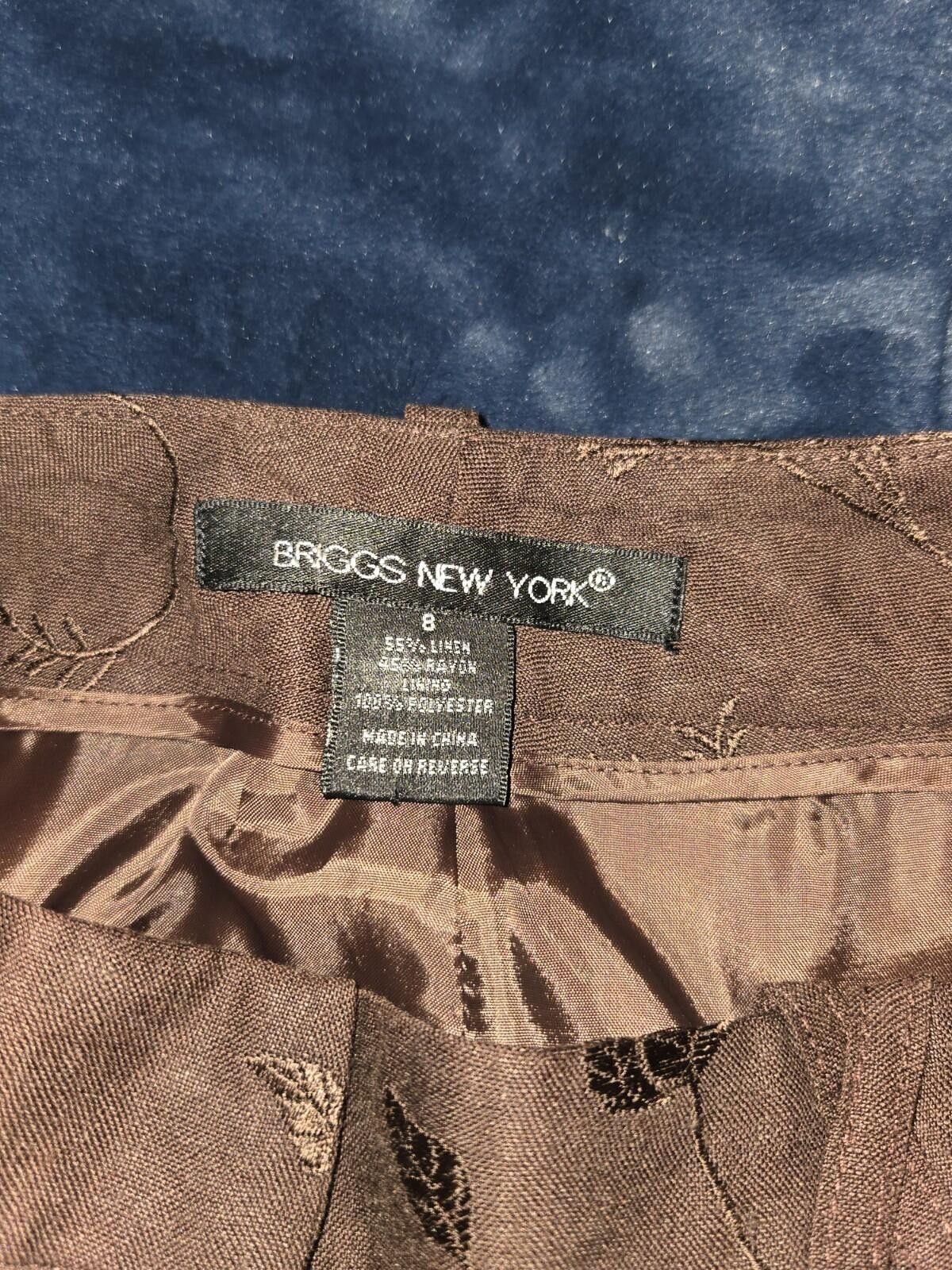 Other Briggs New York Women’s Cropped Pants Brown Capri Pants 8 Size 30" / US 8 / IT 44 - 3 Thumbnail