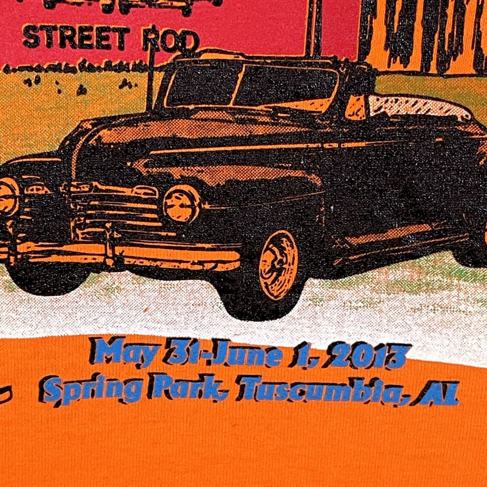 Gildan Gildan Shirt Mens XL Orange Muscle Shoals Street Rods Coca-Cola Show 2013 Tee Size US XL / EU 56 / 4 - 5 Thumbnail