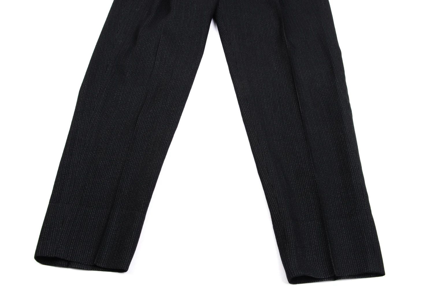 Jean Paul Gaultier Wool-Blend Pinstripe Tuck Pants in Black, Size 48 Size US 32 / EU 48 - 5 Thumbnail
