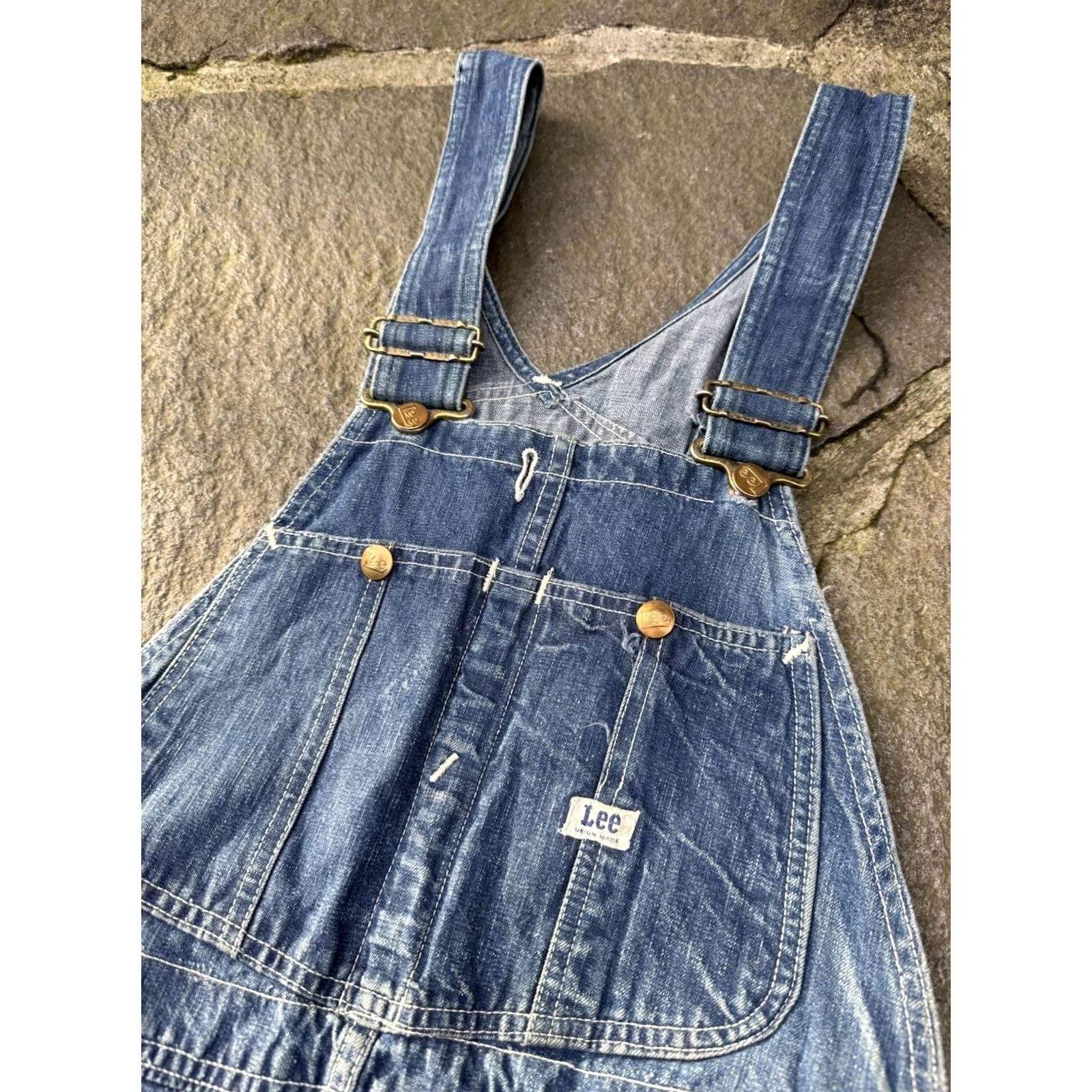 Lee VINTAGE Lee Overalls Men’s S/M 40’s Long L Sanforized Jelt Denim Size US 30 / EU 46 - 6 Thumbnail