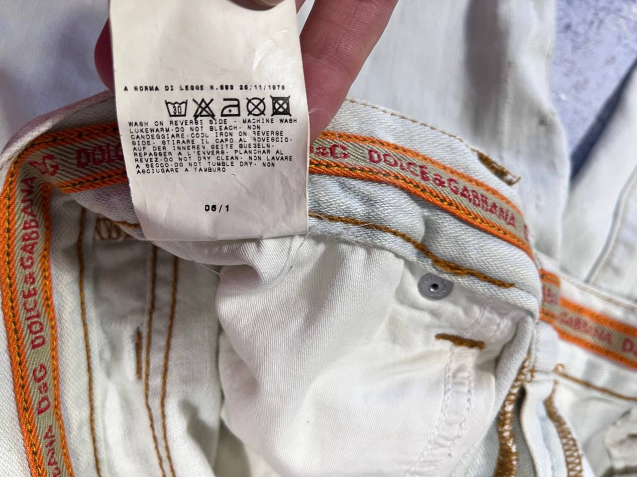 Dolce & Gabbana 00s Archive Dolce & Gabbana Bleached Tie-dye Denim PANTS Size US 33 - 13 Thumbnail