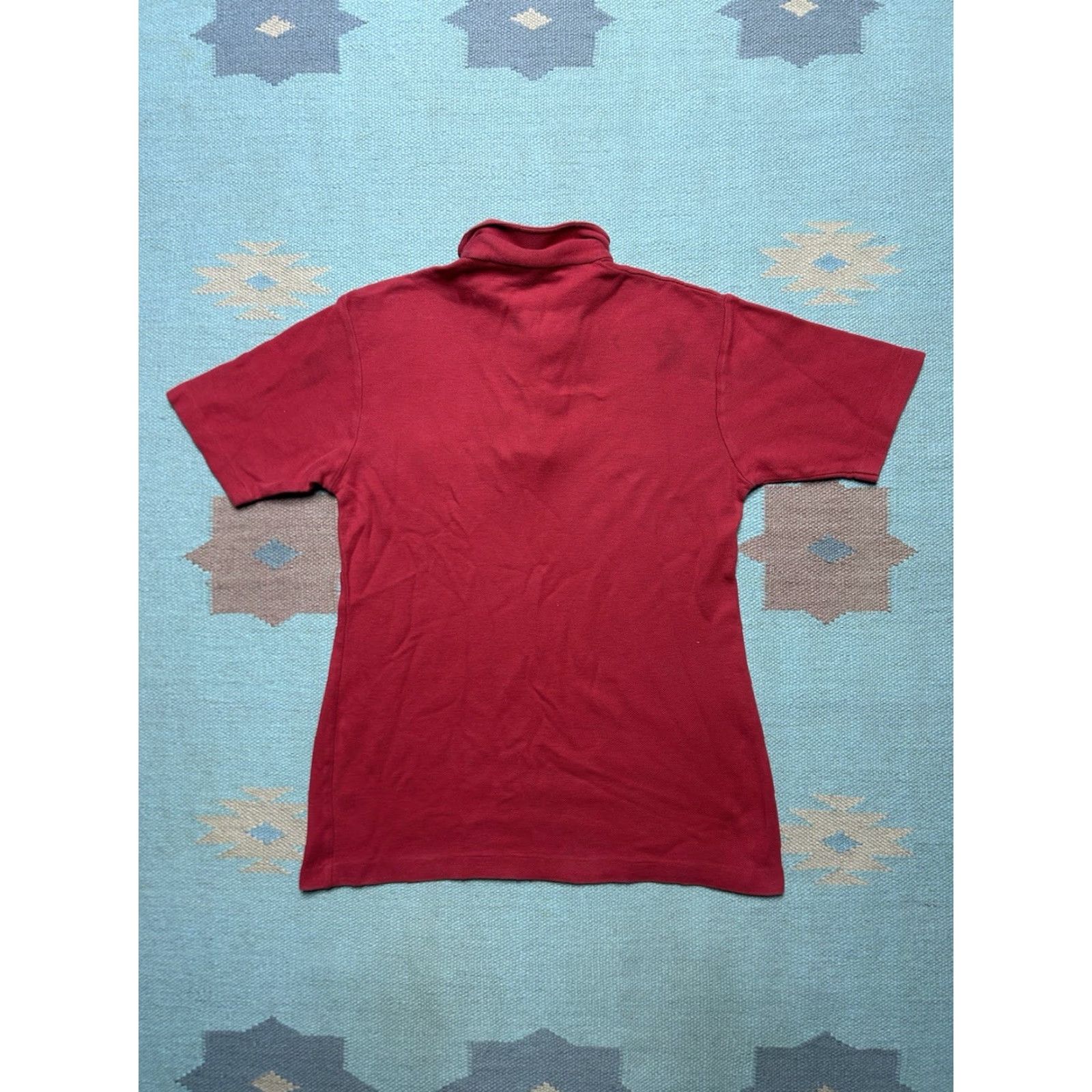 Vintage VINTAGE 1970s polo shirt Knit Cotton Crimson red Blank Men’s M Short Sleeve Shirt Mens 70s Polo Size US M / EU 48-50 / 2 - 4 Thumbnail