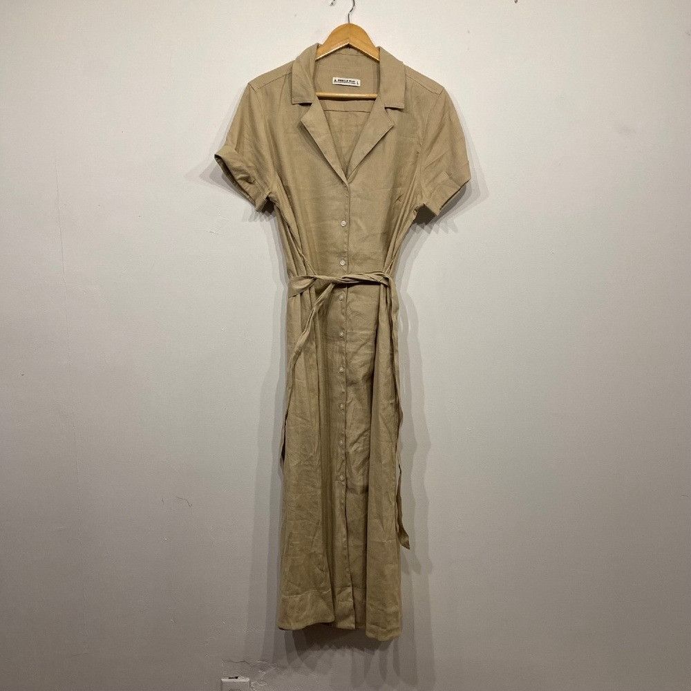 American Giant American Giant Women's Utility Tan Maxi Belted Shirt Dress L Size L / US 10 / IT 46 - 2 Thumbnail