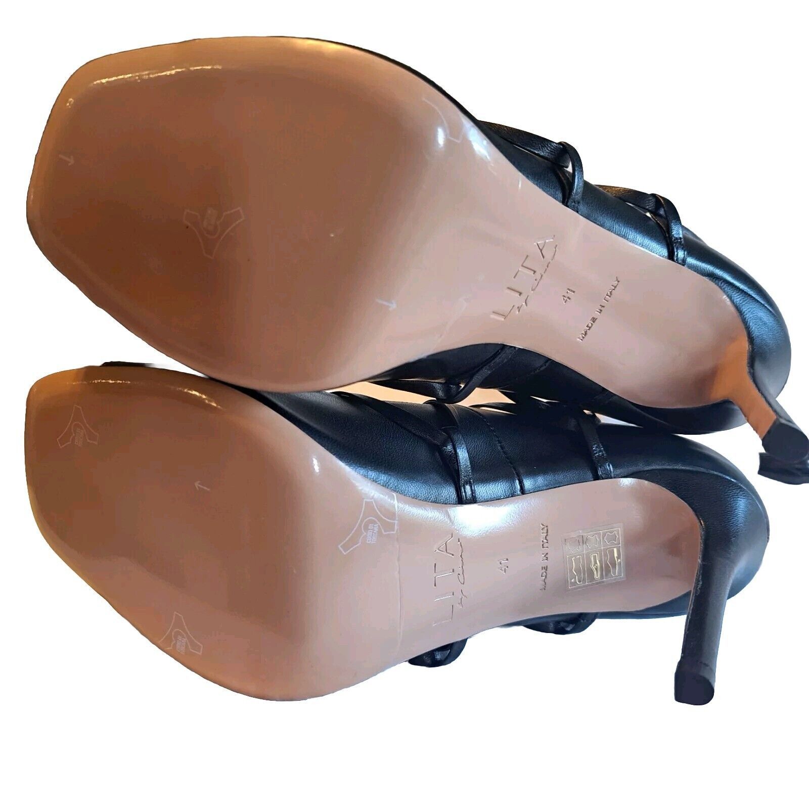 REVOLVE Revolve LITA by Ciara Strappy Leather Heel Sandal Blk EU 41 Size US 10 / IT 40 - 9 Thumbnail