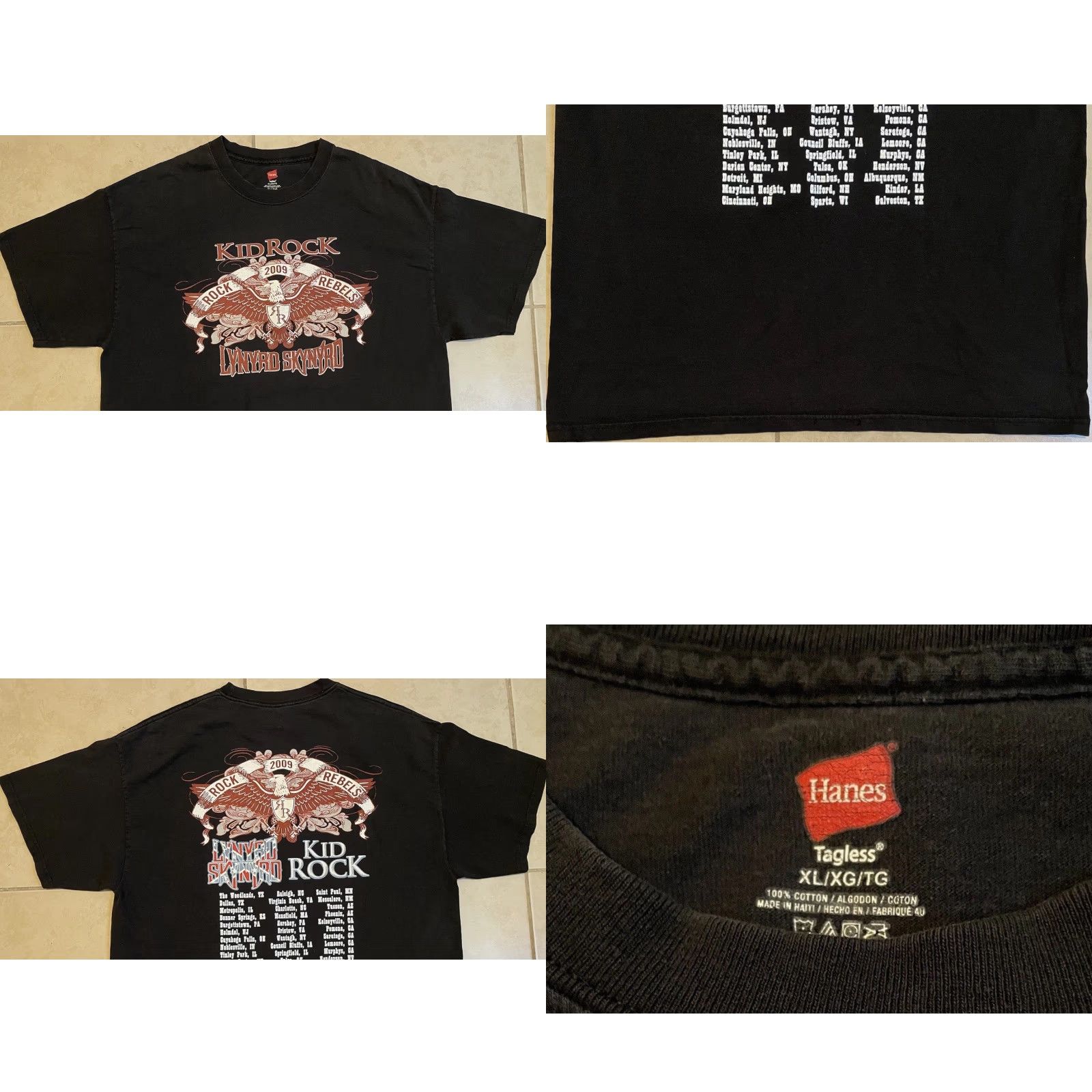 Vintage VINTAGE Allman Brothers T-Shirt XL Black Kid Rock Lynyrd Skynyrd 2009 Tour Shirt Concert Rock Band XX Size US XL / EU 56 / 4 - 8 Thumbnail