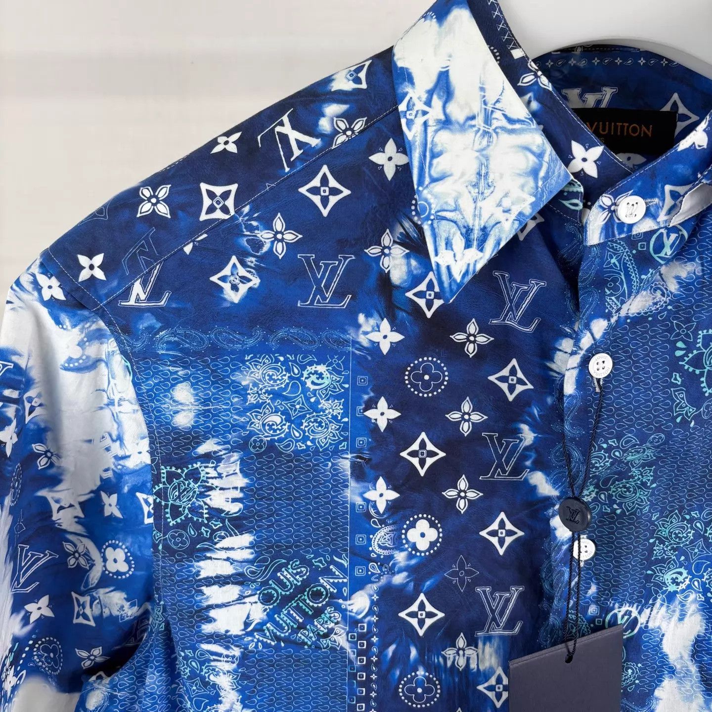 Louis Vuitton LV Cashew Ink Blue White Short Sleeve Shirt M New Size US M / EU 48-50 / 2 - 4 Thumbnail