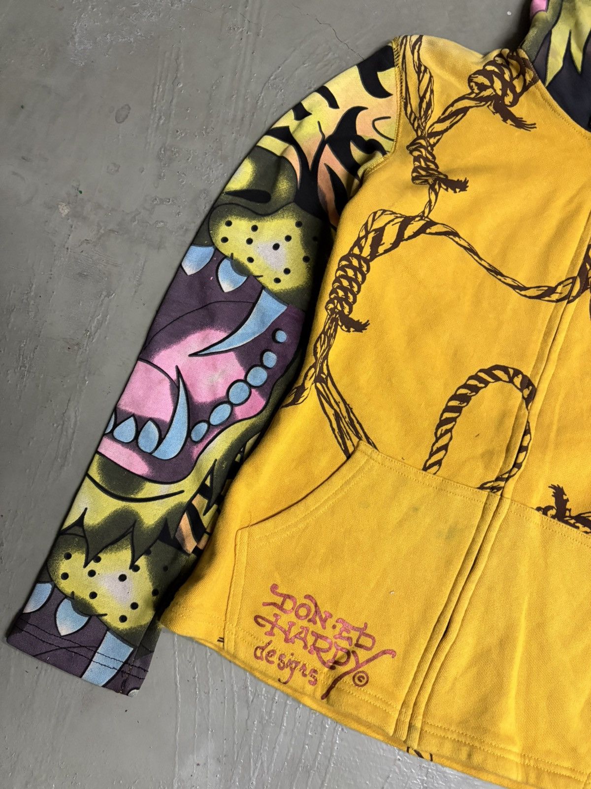 Ed Hardy Ed Hardy Tiger Y2K Rhinestones Skull Print Zip Hoodie Jacket Size US XS / EU 42 / 0 - 4 Thumbnail
