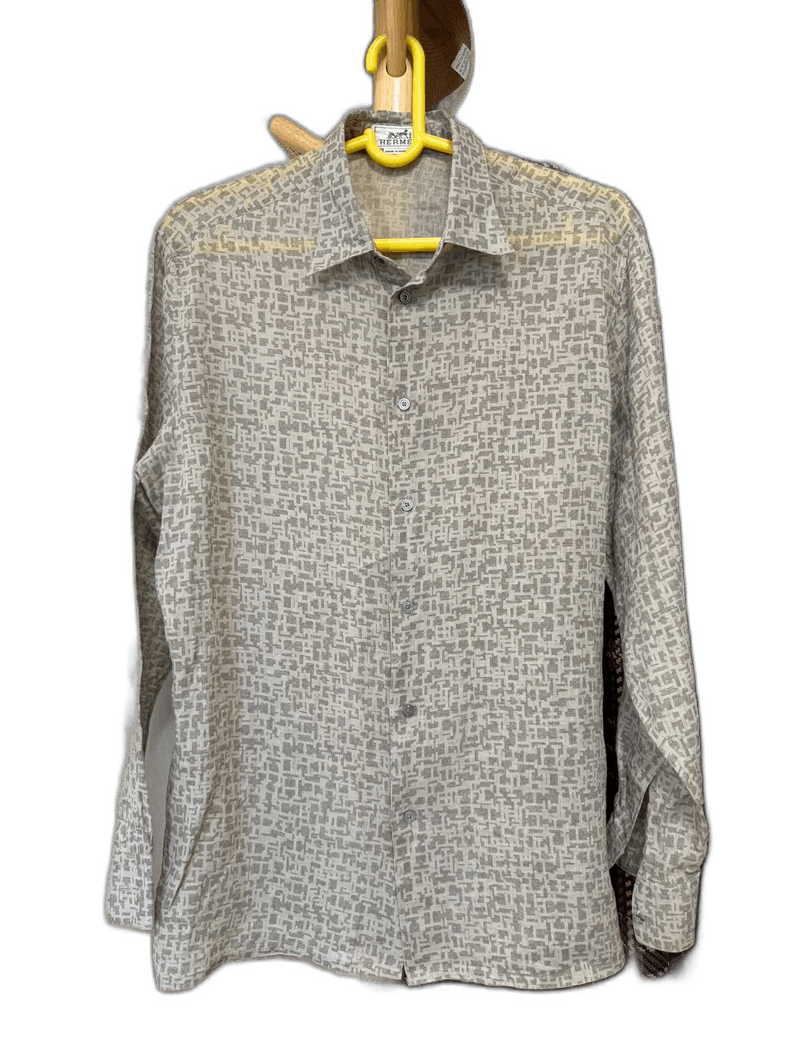 Hermes Hermes 100% Linen Long Sleeve Shirt Size US L / EU 52-54 / 3 - 1 Thumbnail
