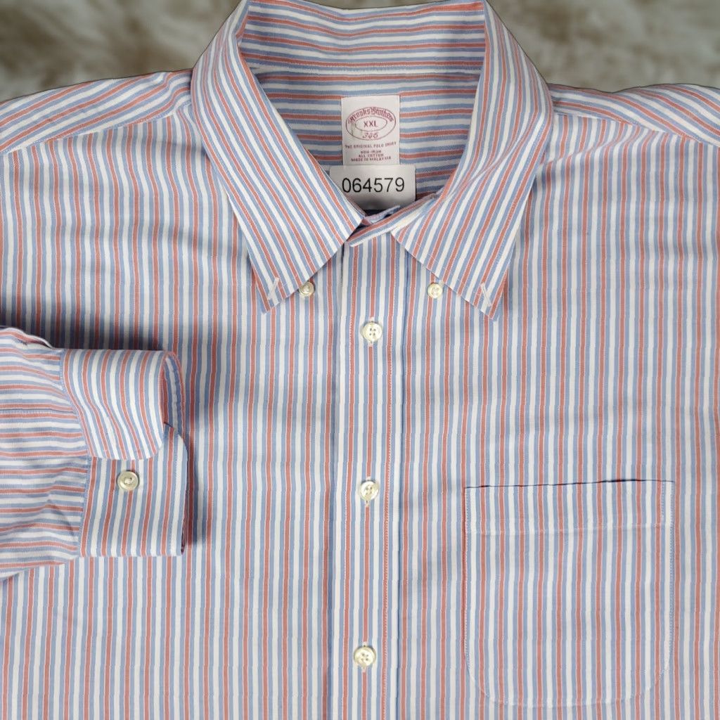 Brooks Brothers Brooks Brothers Shirt Mens 2XL Blue Striped Button-Up Long Sleeve Shirt Size US XXL / EU 58 / 5 - 1 Thumbnail