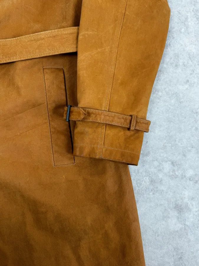 Emporio Armani SS2003 Emporio Armani Beige Leather Trench Jacket Size US L / EU 52-54 / 3 - 8 Thumbnail