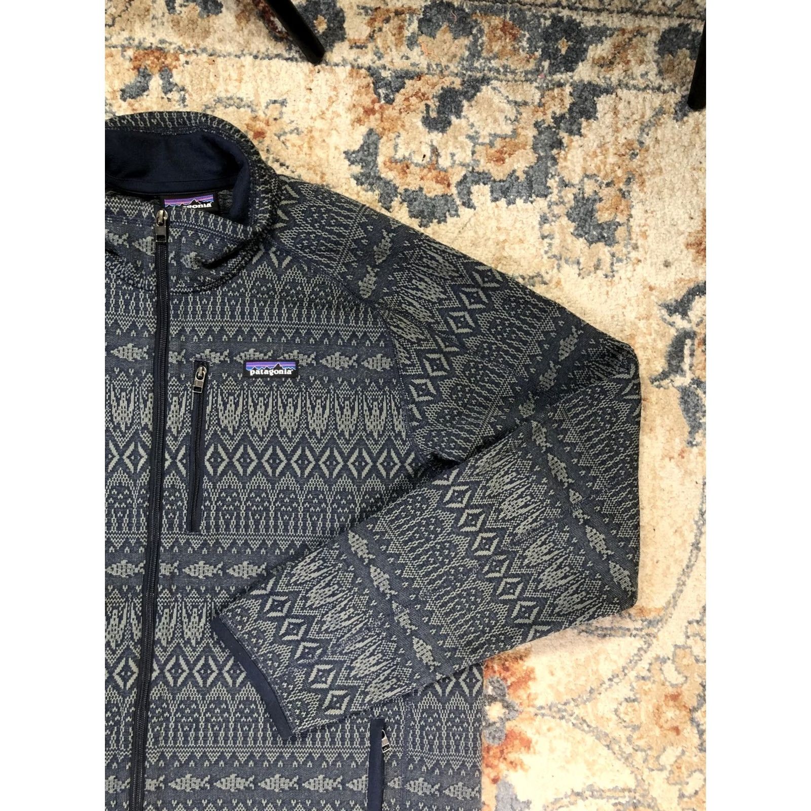 Patagonia Patagonia Jacket Mens XL Blue Better Sweater Fleece Full Zip Fair Isle Pattern Size US XL / EU 56 / 4 - 4 Thumbnail