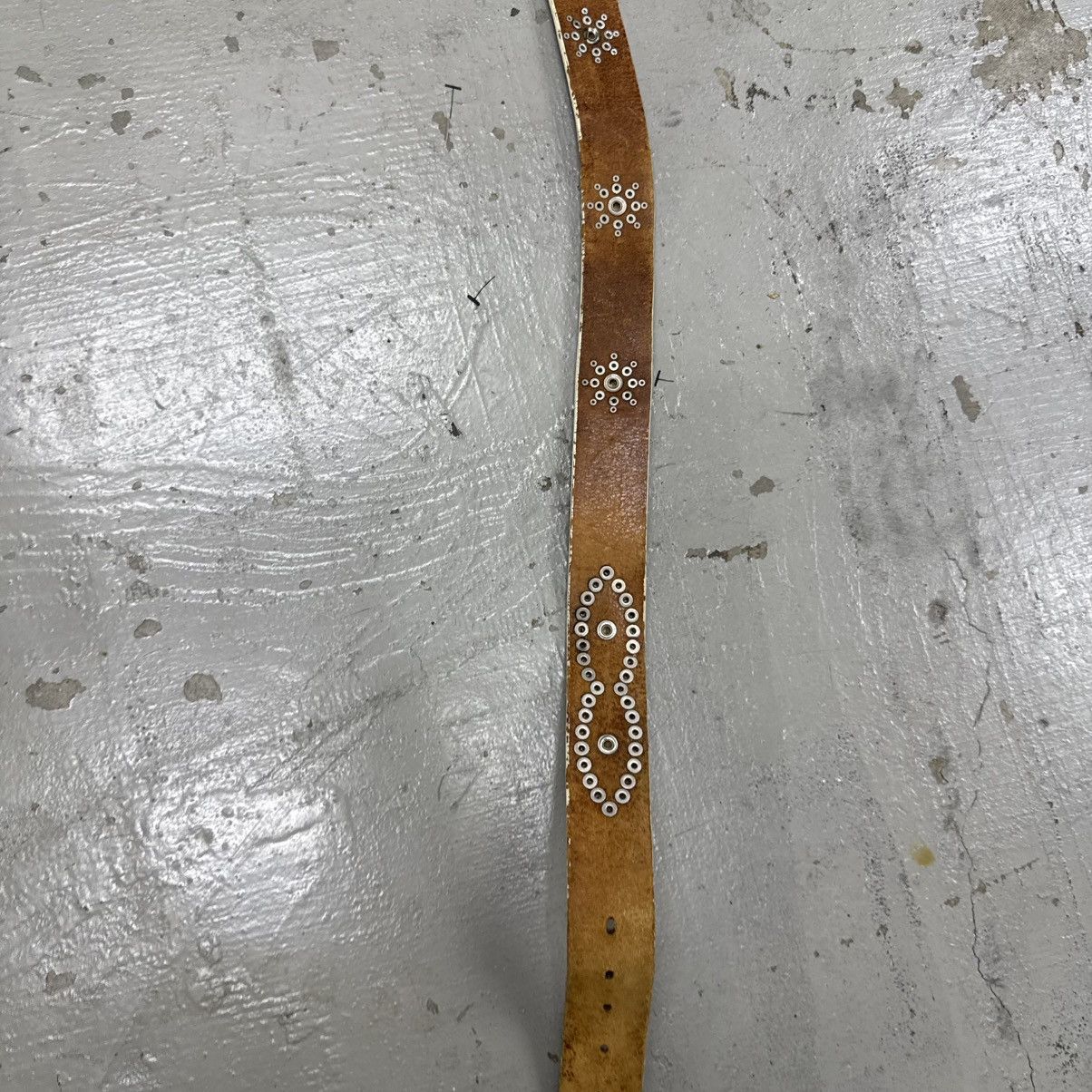 Vintage Mannahatta Style Leather Studded Belt Size 34 - 8 Thumbnail