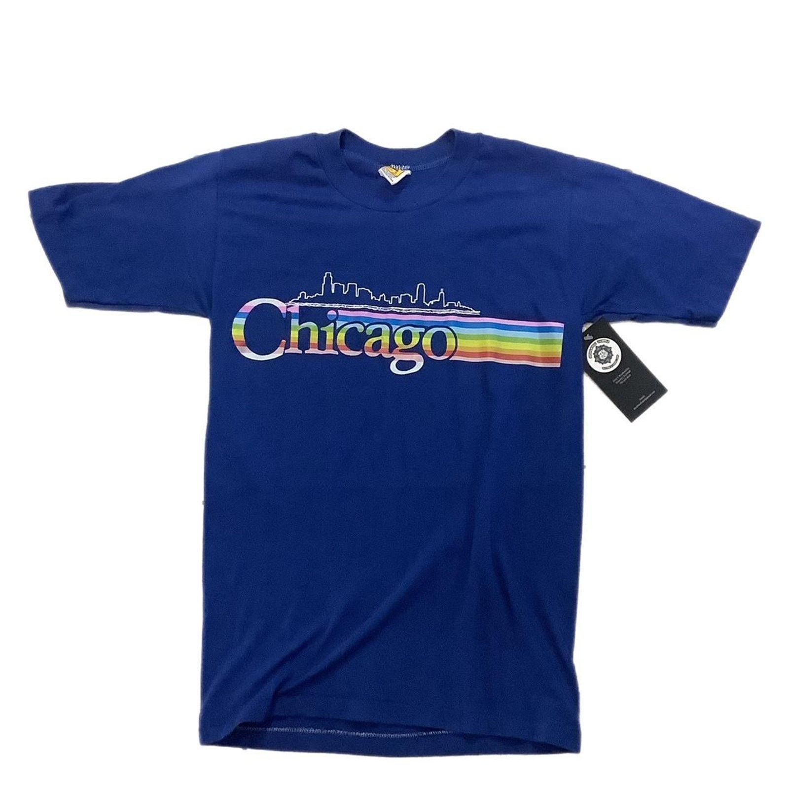 Vintage Vintage 90s chicago rainbow t shirt Size US S / EU 44-46 / 1 - 1 Thumbnail