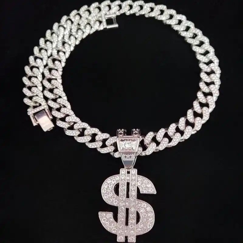 Jewelry Men Women Hip Hop Dollar Pendant Necklace Size ONE SIZE - 2 Thumbnail