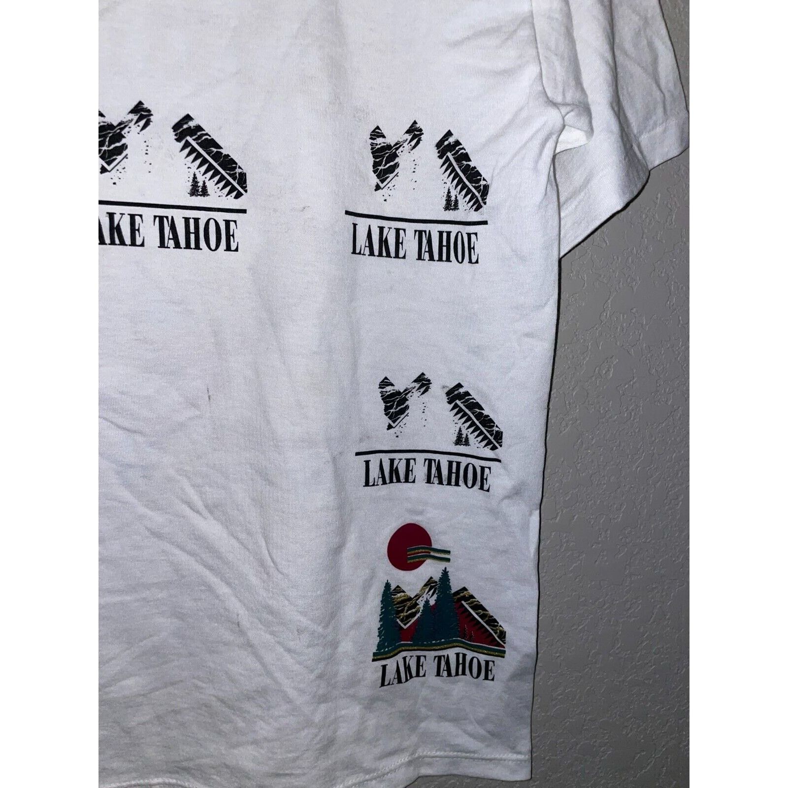 Jerzees Vintage Test Print Shirt Mt Rushmore Lake Tahoe White M Tee Size US M / EU 48-50 / 2 - 11 Thumbnail