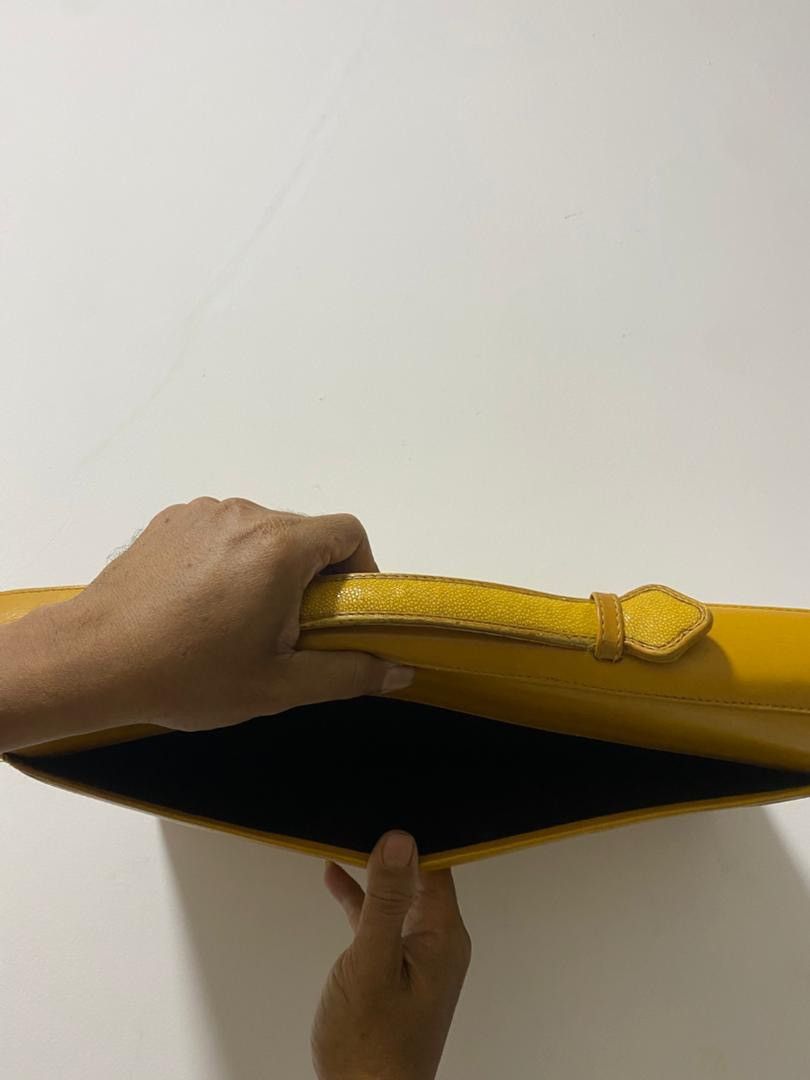 Lancel Lancel Paris Vintage Yellow Stingray Leather Briefcase Size ONE SIZE - 8 Thumbnail