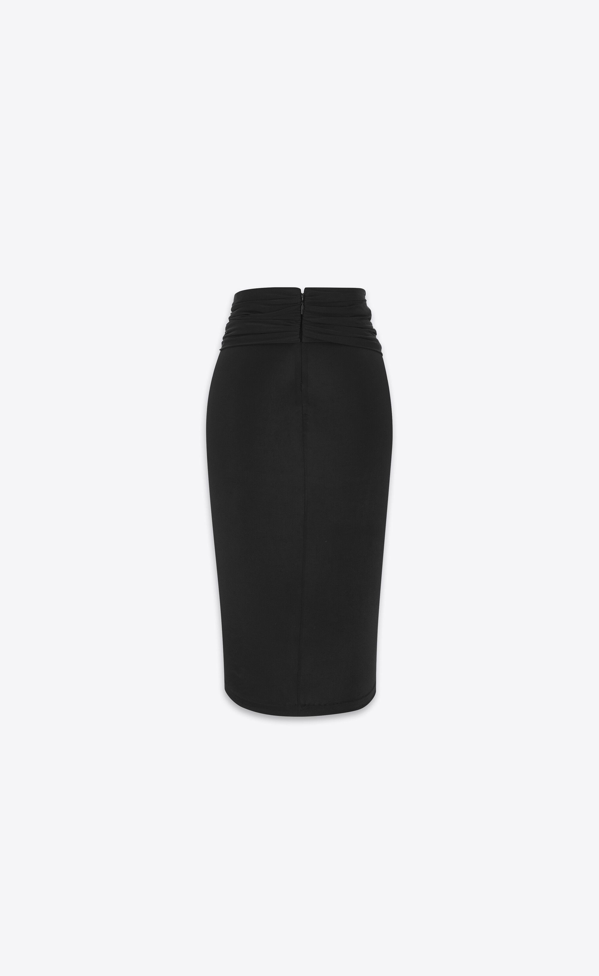 Saint Laurent Paris o1bcso1str0426 Draped Pencil Skirt in Black Size 28" / US 6 / IT 42 - 2 Thumbnail