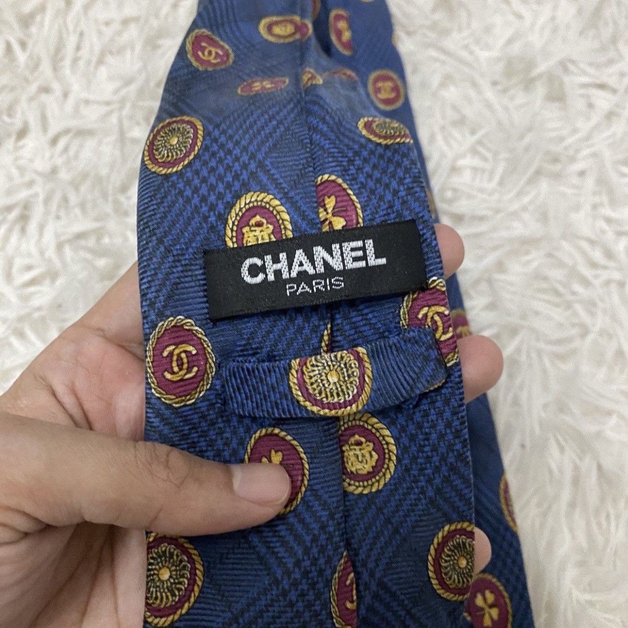 Chanel Vintage Chanel Interlocking CC Medallion Silk Tie Size ONE SIZE - 6 Thumbnail