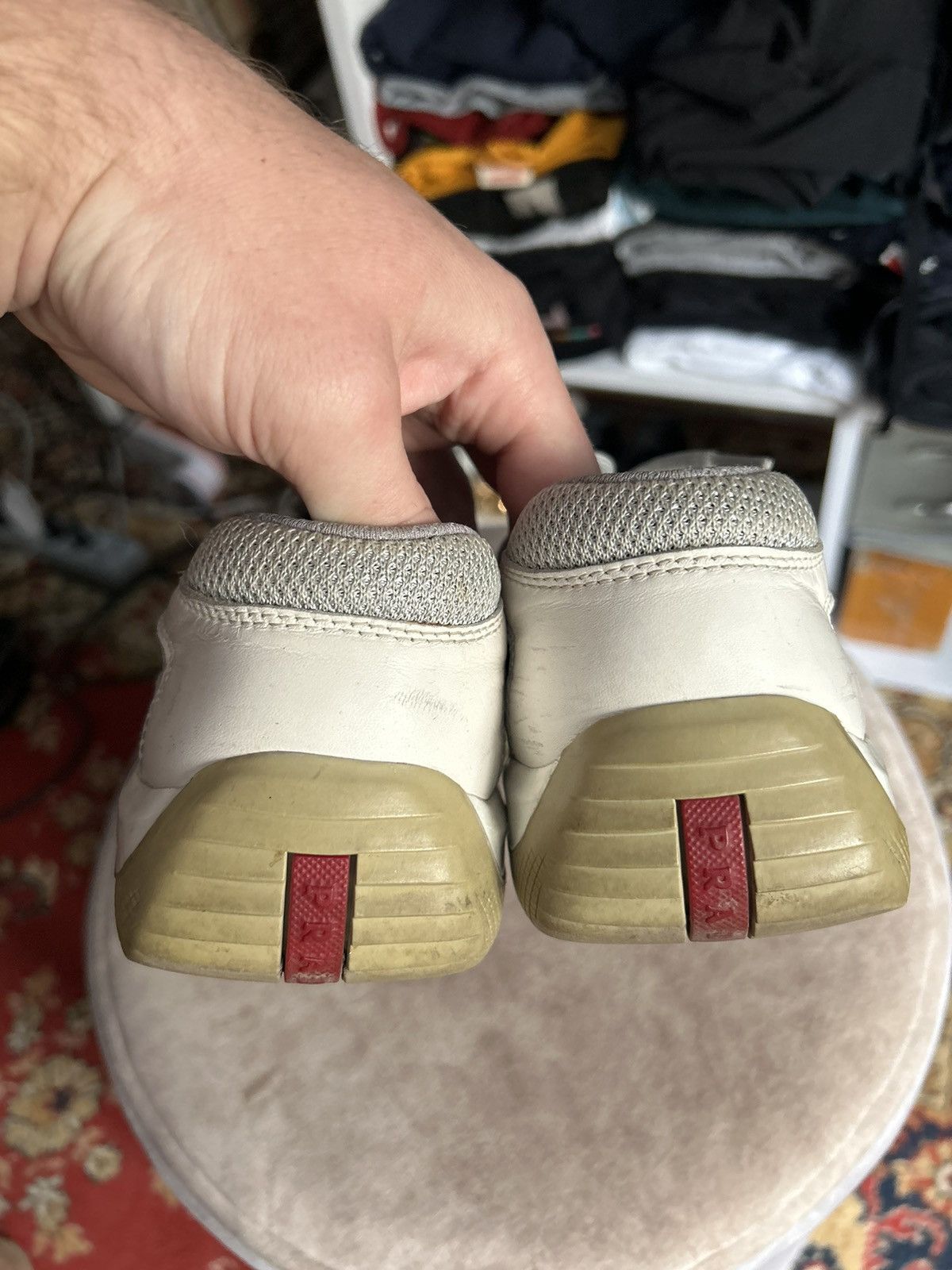 Prada × Vintage Prada Sport Leather And Mesh Low Top Sneakers Size US 9 / EU 42 - 11 Thumbnail