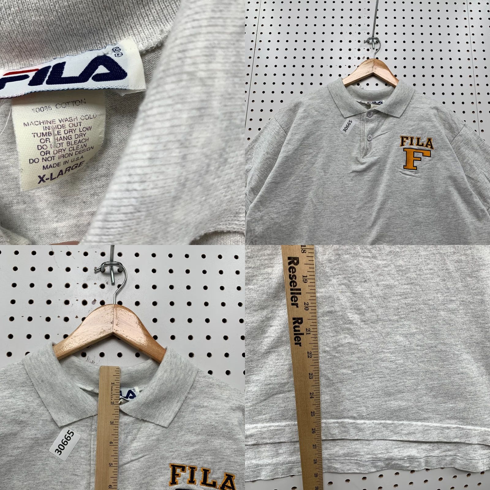 Fila Vintage FILA Polo Shirt Mens XL Gray Yellow Embroidered Logo Made In USA Size US XL / EU 56 / 4 - 8 Thumbnail