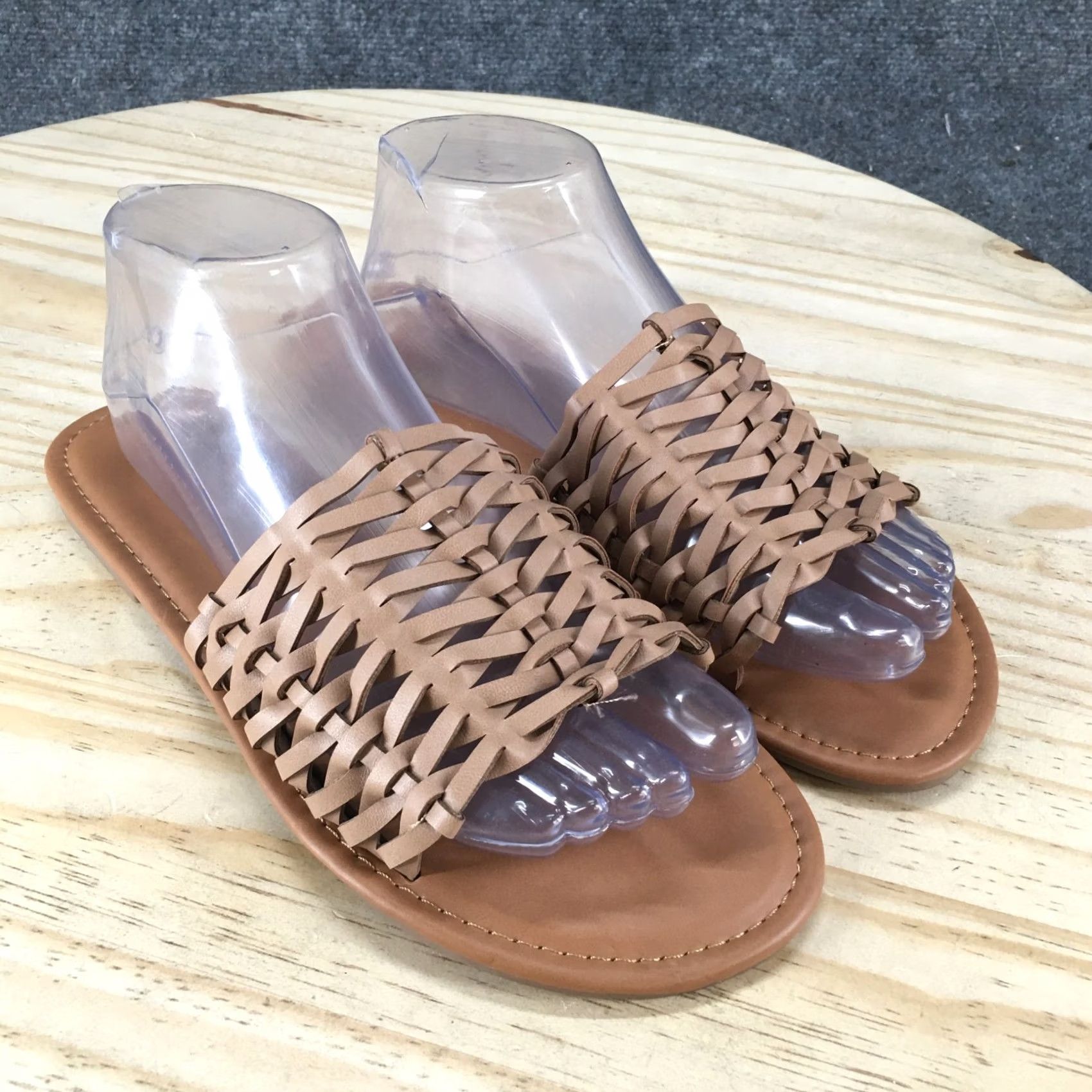 Vintage Unionbay Sandals Womens 8.5 M Rowan Slide Brown Faux Leather Casual Flats NEW Size US 9 / IT 39 - 3 Thumbnail
