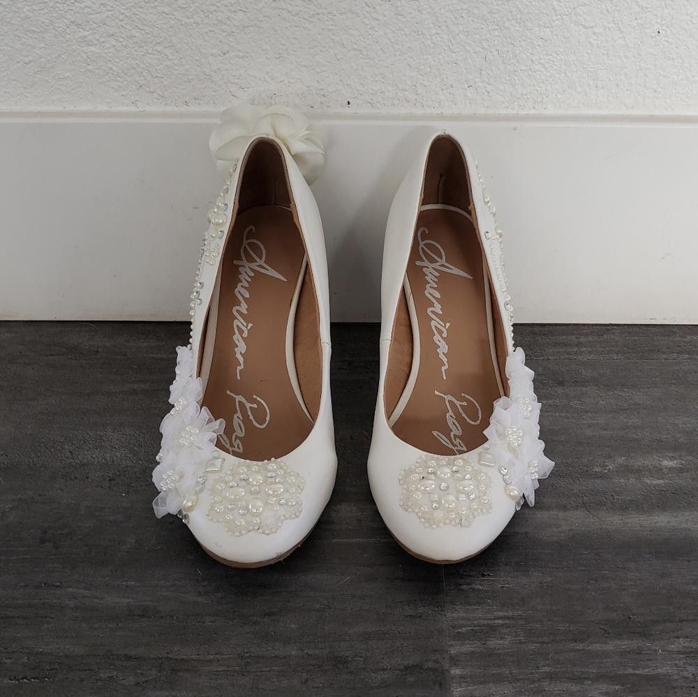 American Rag White Custom Bling Detailed American Rag Heels Size US 7.5 / IT 37.5 - 5 Thumbnail