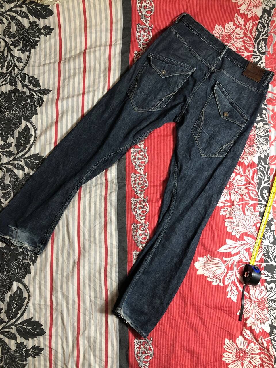 Allsaints Dirty Painted Distressed Thrashed Faded Baggy Jeans Y2K Size US 32 / EU 48 - 7 Thumbnail