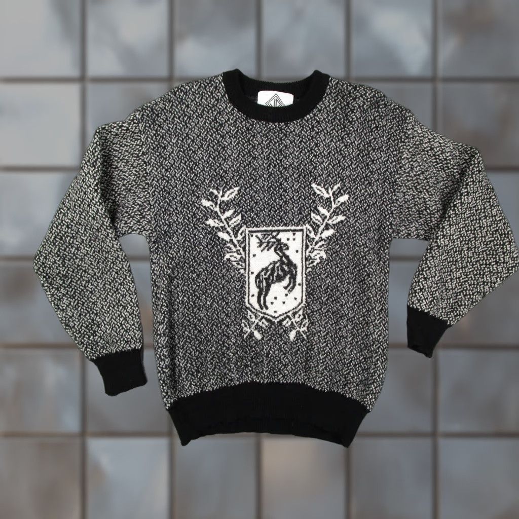 Vintage VINTAGE Sun Valley Sweater Women Large Black White Wool Deer Crest Ski 80s Size L / US 10 / IT 46 - 1 Thumbnail