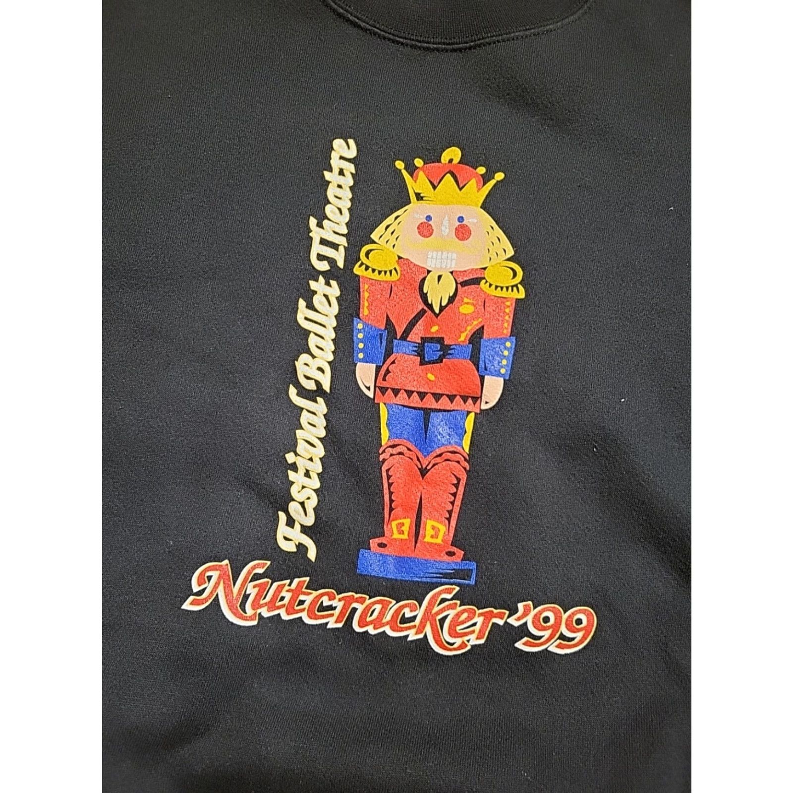 Lee VINTAGE Lee Nutcracker Ballet Pullover Sweatshirt Mens L Black Graphic Print Heavyweight Crew Neck Long Sleeve 1999 Nutcracker Ballet Size US L / EU 52-54 / 3 - 5 Thumbnail