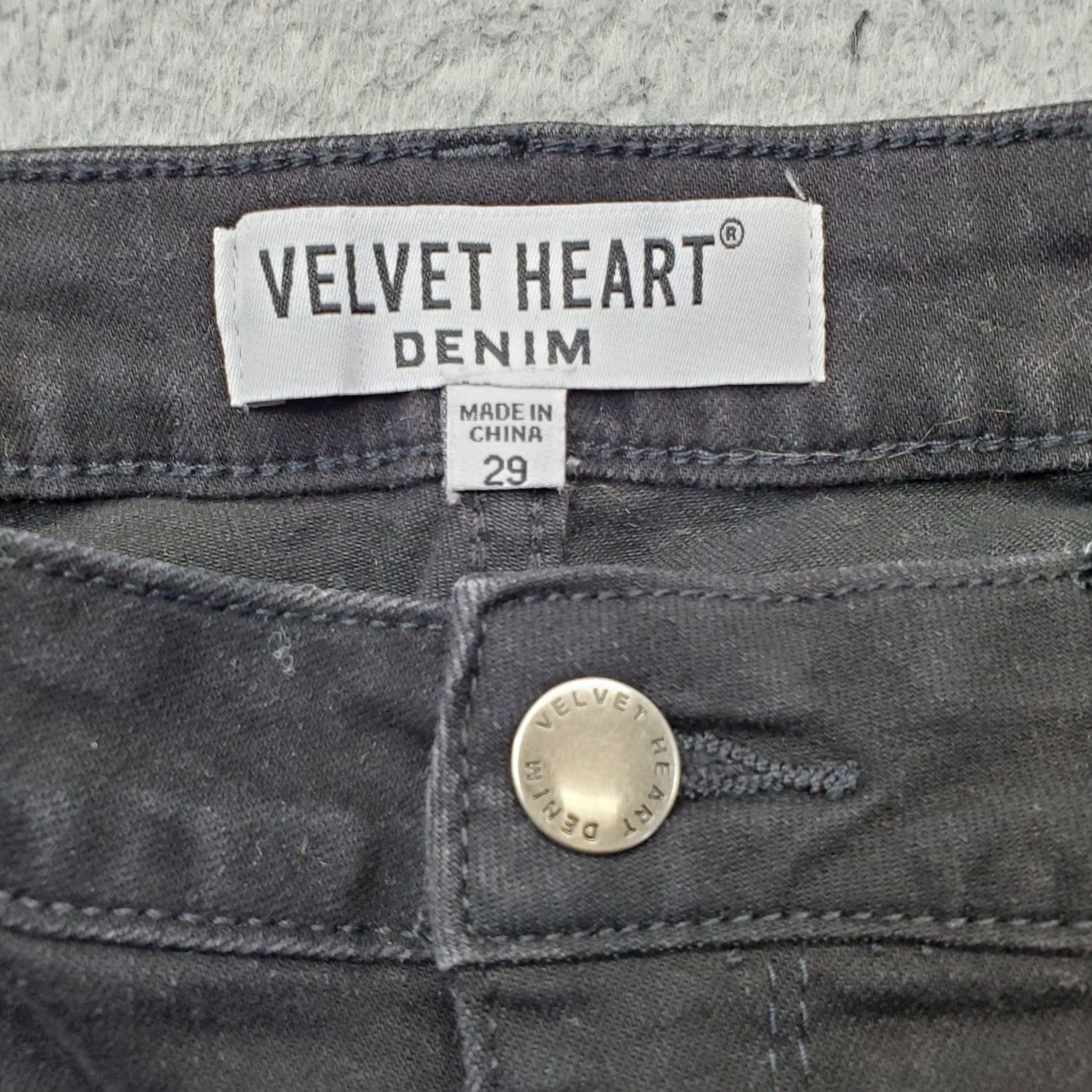 Velvet Velvet Heart Jeans Womens 29 Black Mid Rise Super Stretch Skinny Leg Shirt Size 29" - 7 Thumbnail