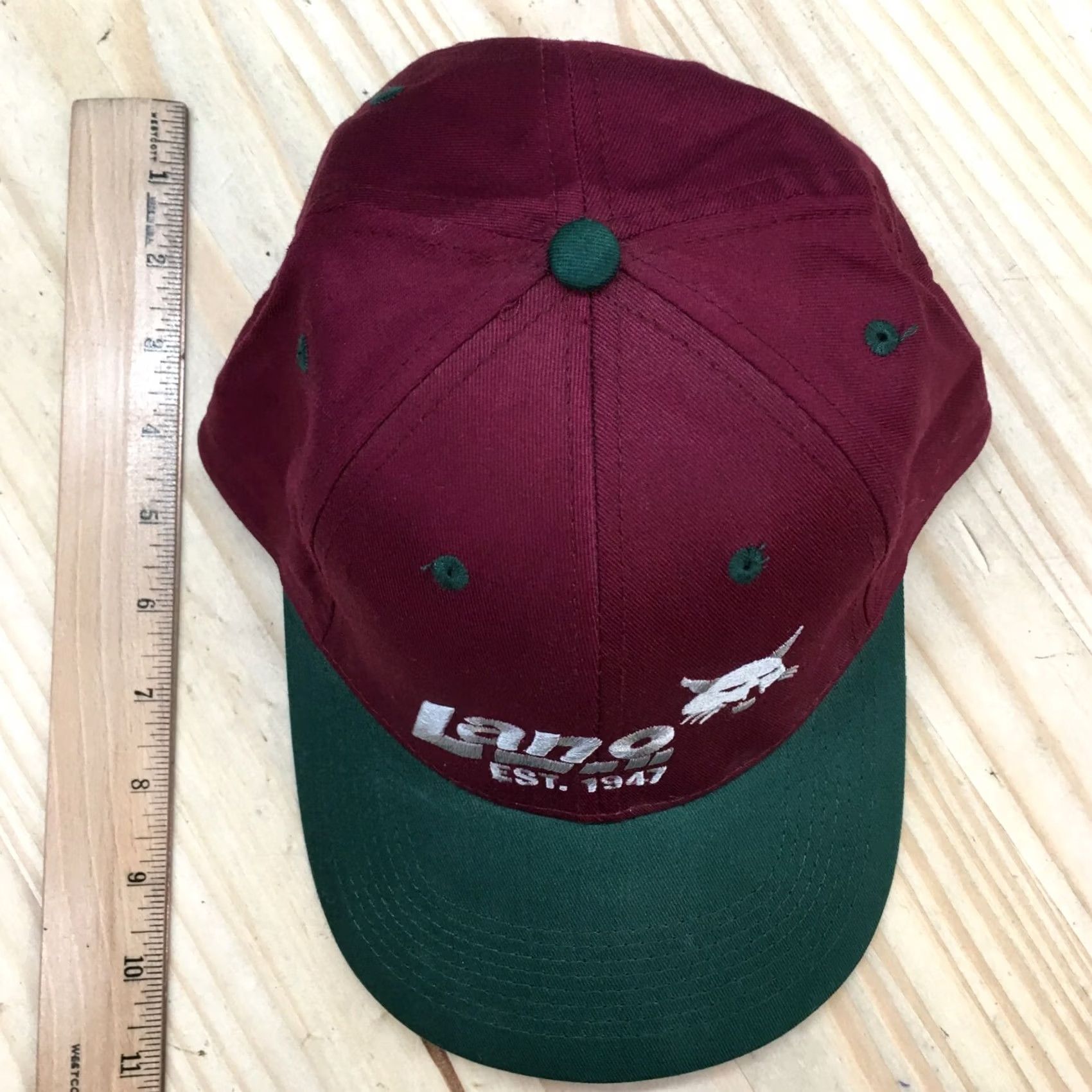Logo 7 Mens Lano Baseball Cap Hat Maroon Green One Size Embroidered Logo Curved Brim Size ONE SIZE - 3 Thumbnail