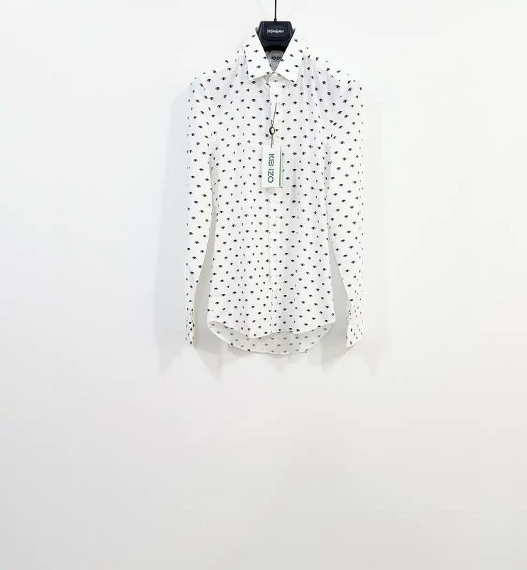 Kenzo KENZO Men's Long Sleeve White Shirt 0089 Size US S / EU 44-46 / 1 - 1 Thumbnail