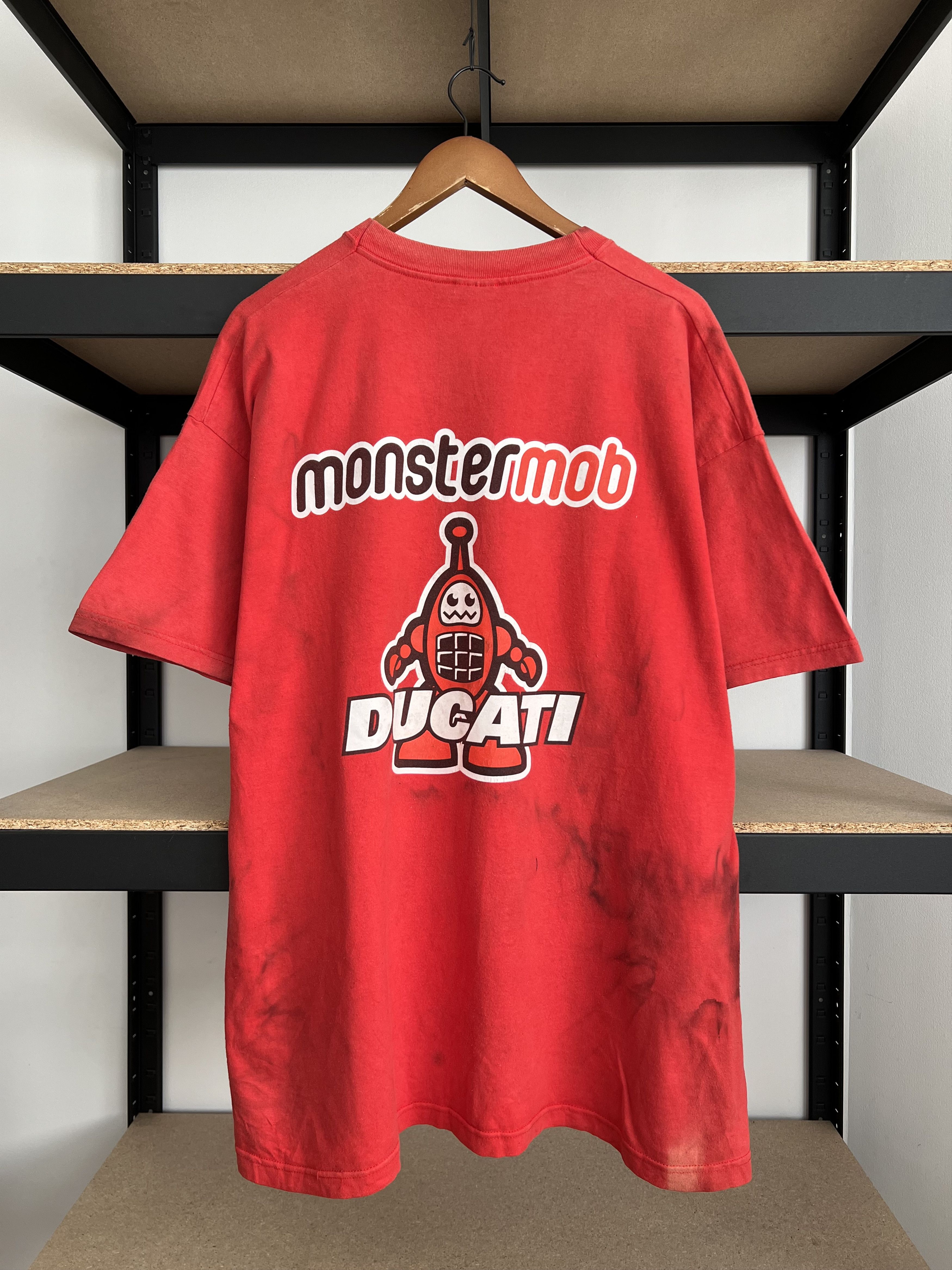 Vintage Vintage 90s Ducati Steve Hislop #7 Moto Racing Red T-shirt Size US XXL / EU 58 / 5 - 2 Thumbnail