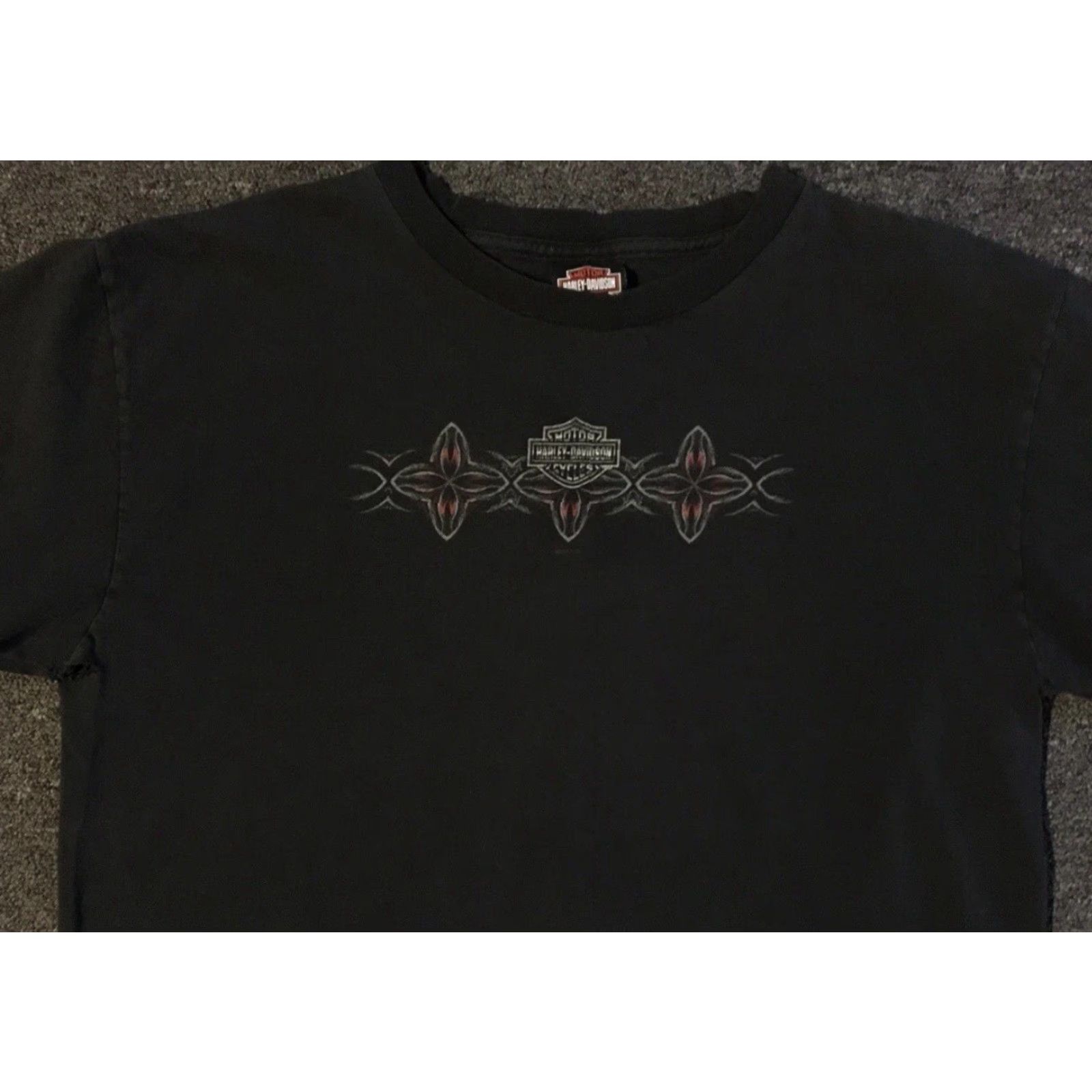 Harley Davidson Vtg Harley Davidson Faded Distress Flame Shirt XL Biker Emo Goth Fire Grunge Y2K Shirt Women XL Green Harley Davidson Shirt Size XL / US 12-14 / IT 48-50 - 7 Thumbnail