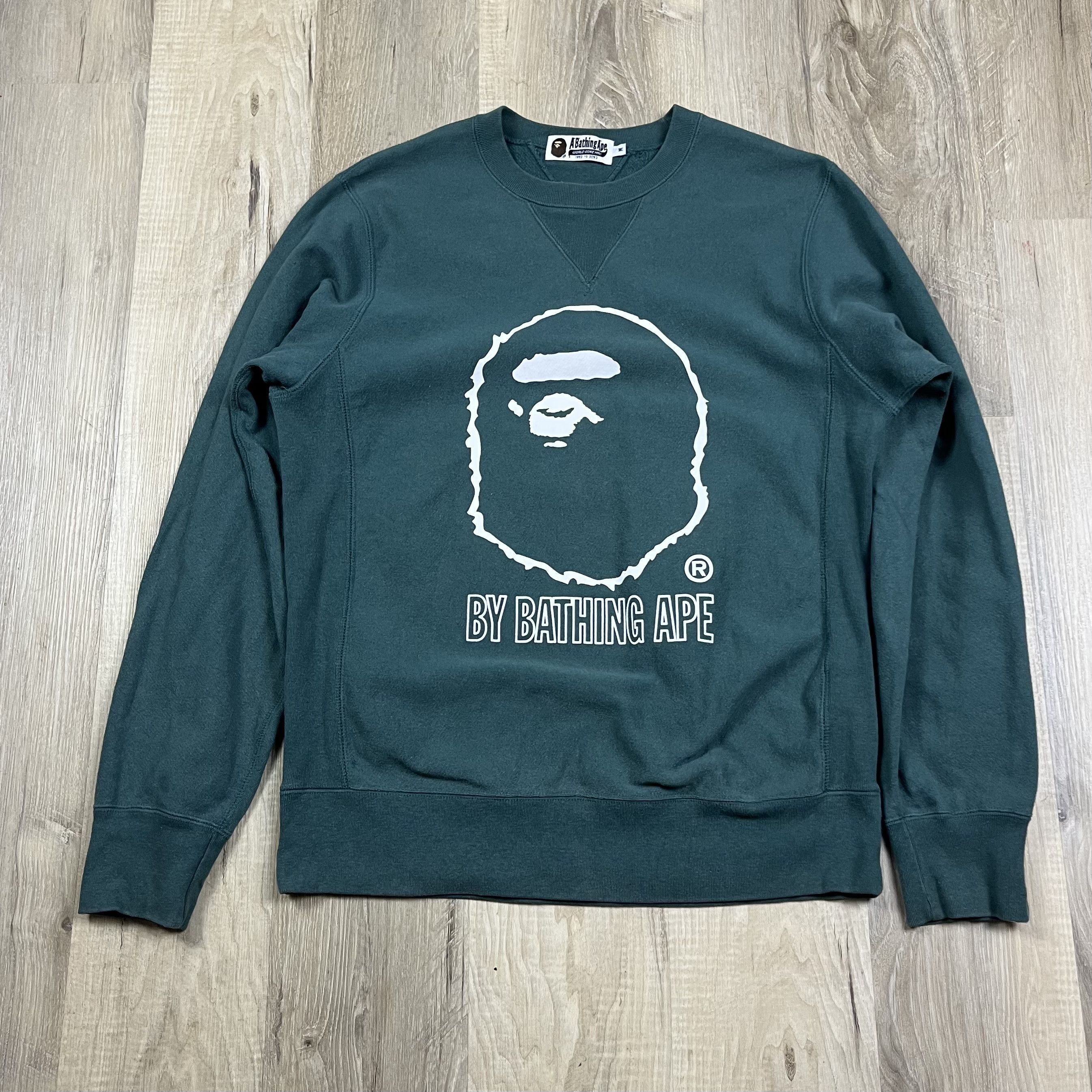 Bape By Bathing Ape Crewneck Mens Medium Overdye Double V