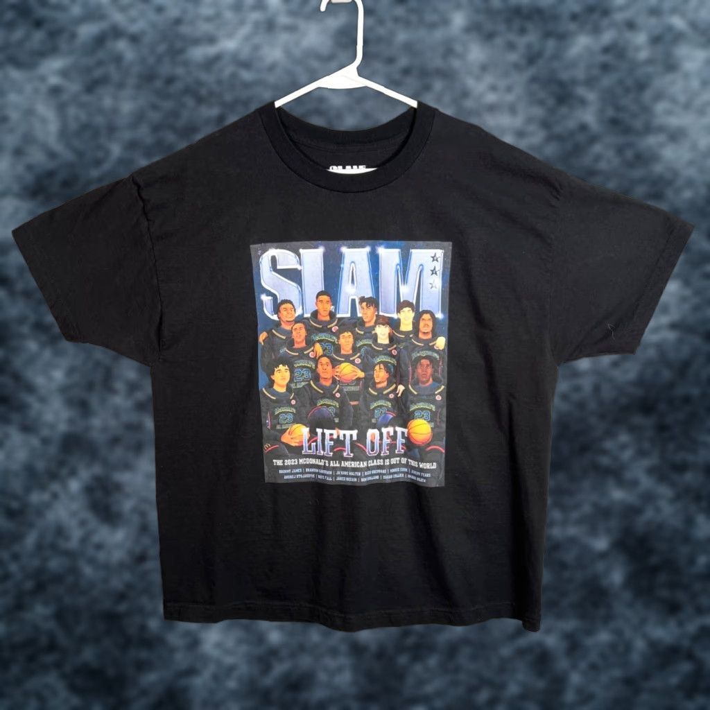 Vintage VINTAGE Slam "Lift Off" 2023 McDonalds All American Class Black T-Shirt XL Mens Cotton 100% Short Sleeve Crew Neck Size US XL / EU 56 / 4 - 1 Thumbnail