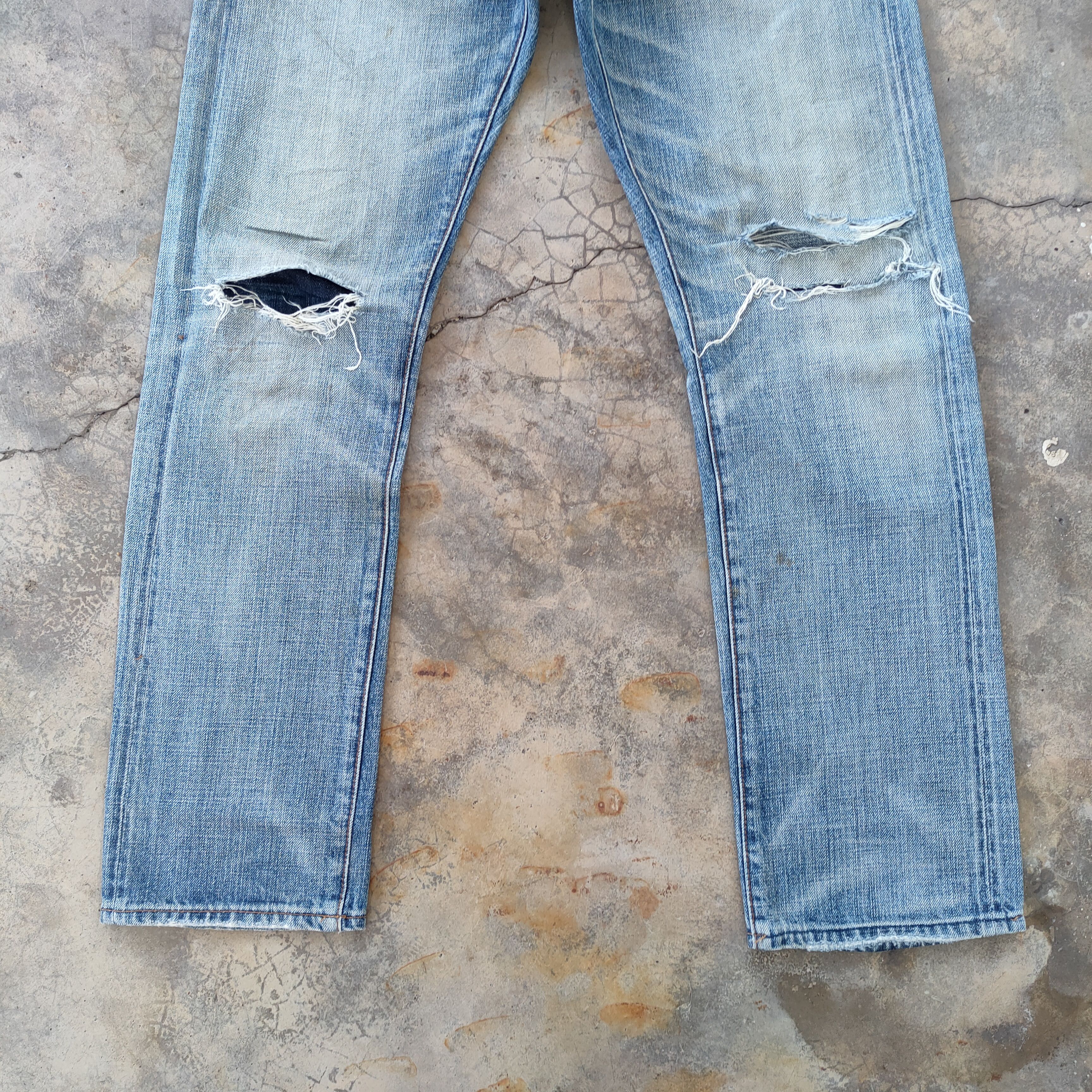 Japanese Brand × Jean VINTAGE JAPANESE SALVEGE FADED DISTRESSED JEANS DENIM PANTS Size US 34 / EU 50 - 5 Thumbnail