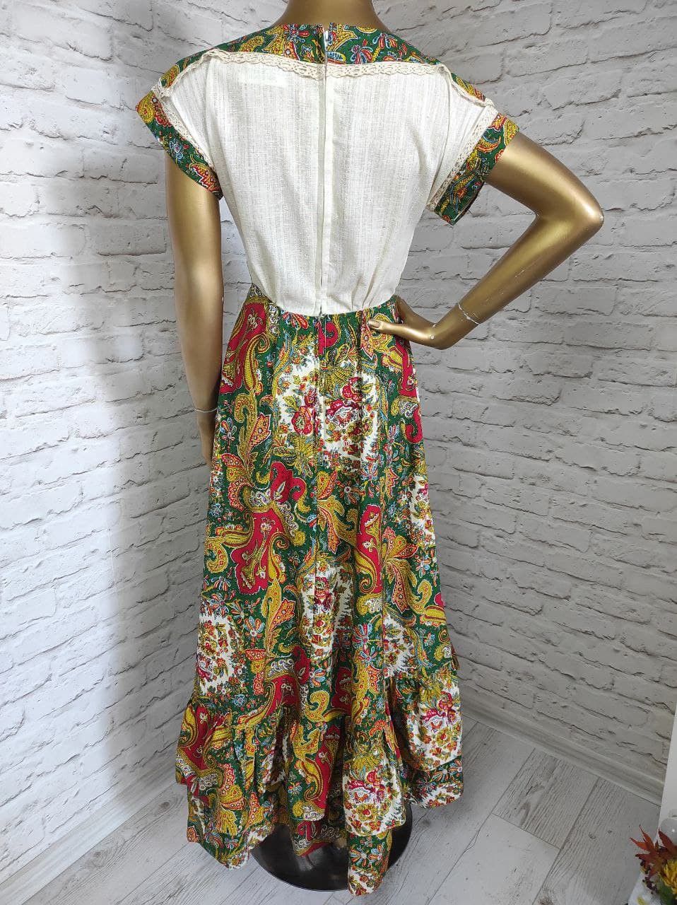 Vintage XS Clothes by Samuel Sherman Crochet Trim Dress Boho Maxi Size XS / US 0-2 / IT 36-38 - 5 Thumbnail