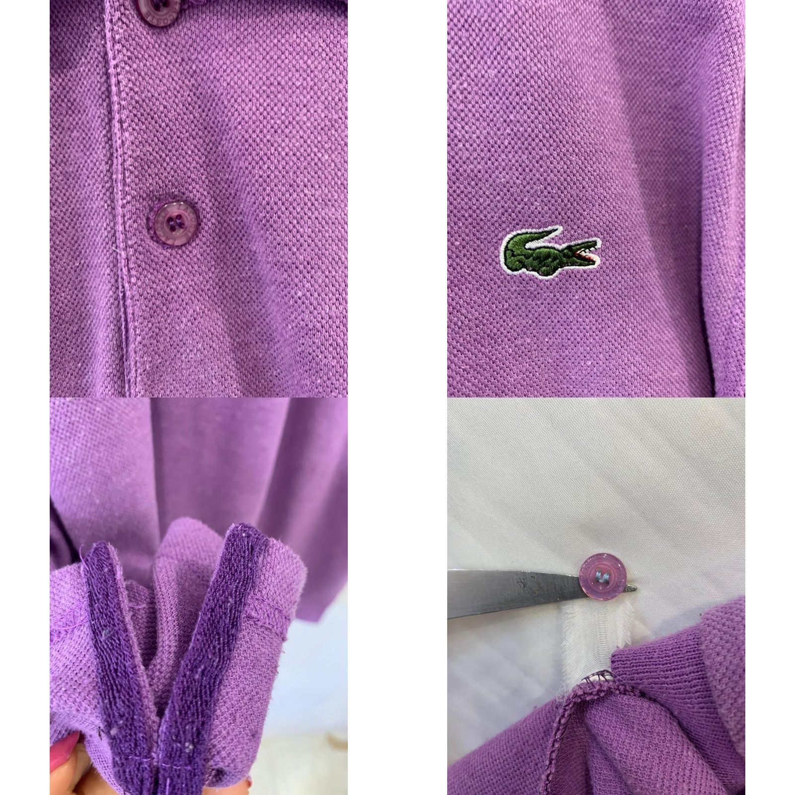 Lacoste VINTAGE Lacoste Polo Shirt Made in France Purple XL / Large Men Size 6, Classic Fit, Short Sleeve Size US XL / EU 56 / 4 - 8 Thumbnail