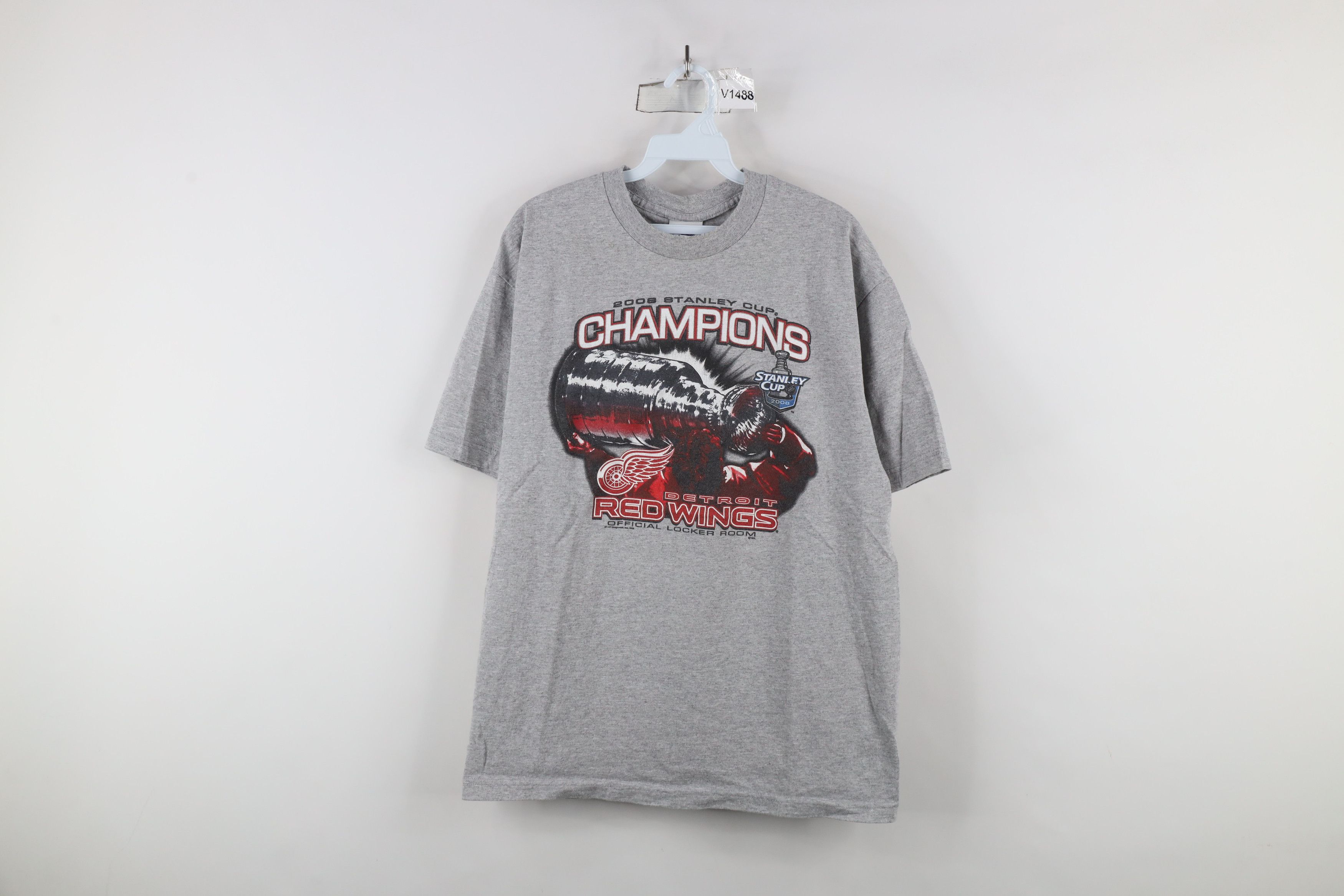Vintage Vintage 2008 Stanley Cup Champ Detroit Red Wings T-Shirt Size US L / EU 52-54 / 3 - 1 Thumbnail
