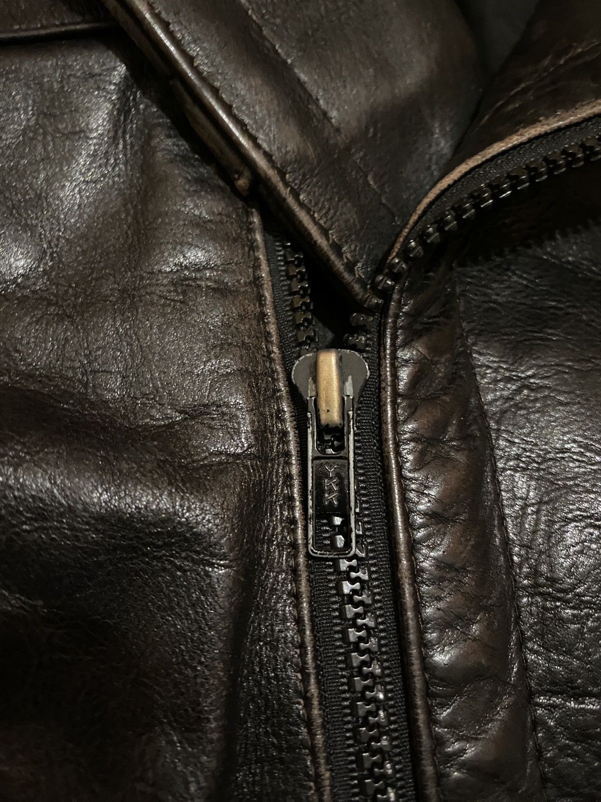 Vintage Retro style 50s Motorcycle Distressed Leather Biker Jacket Size US XL / EU 56 / 4 - 12 Thumbnail