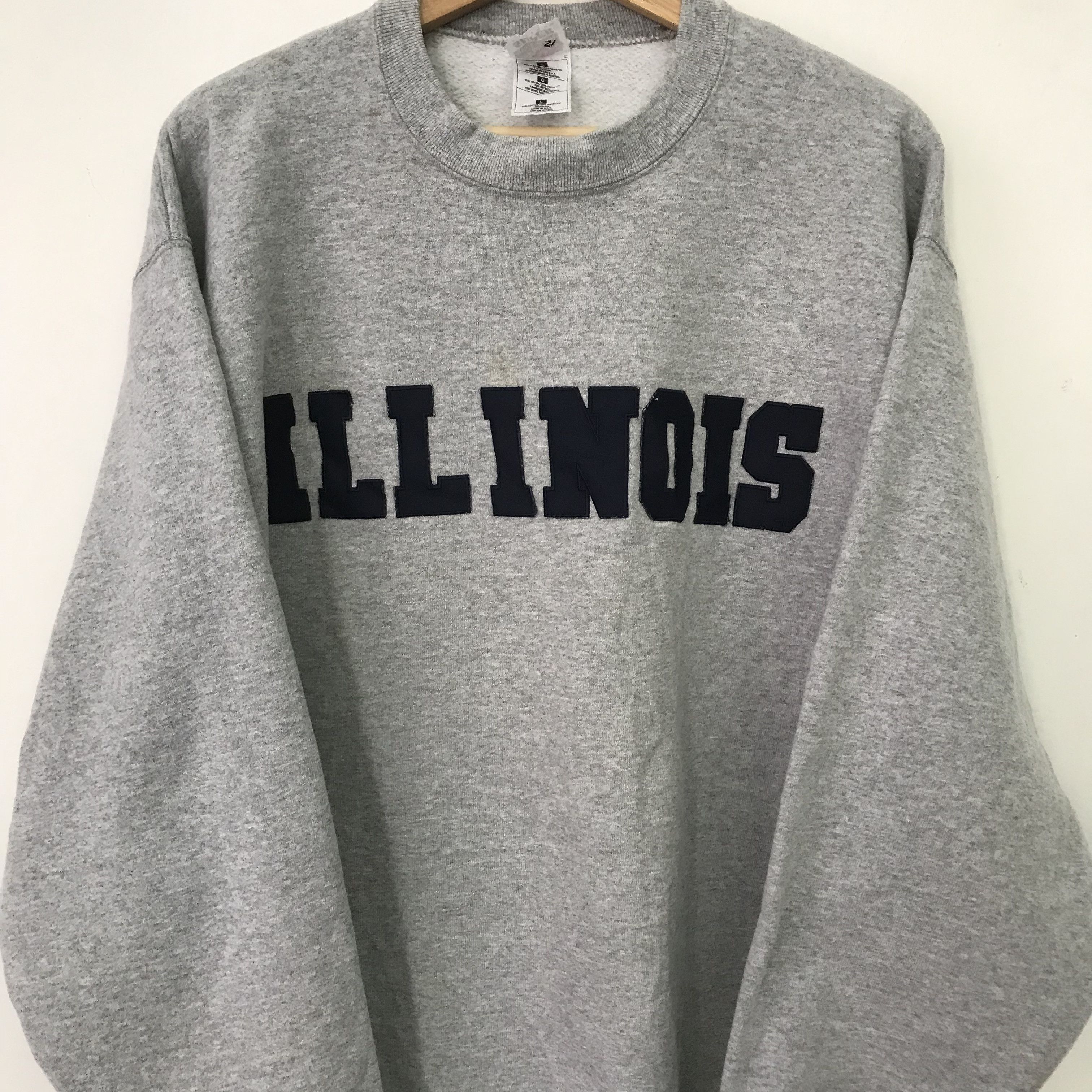 Vintage Vintage University Illinois Gray Sweatshirt - 453 Size US L / EU 52-54 / 3 - 8 Thumbnail