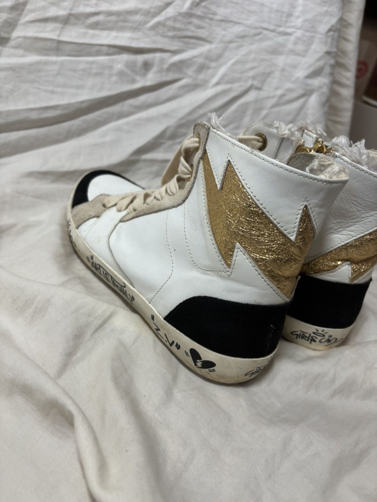 Zadig & Voltaire Zadig & Voltaire White Leather Flash High Trainers Size US 8 / IT 38 - 6 Thumbnail