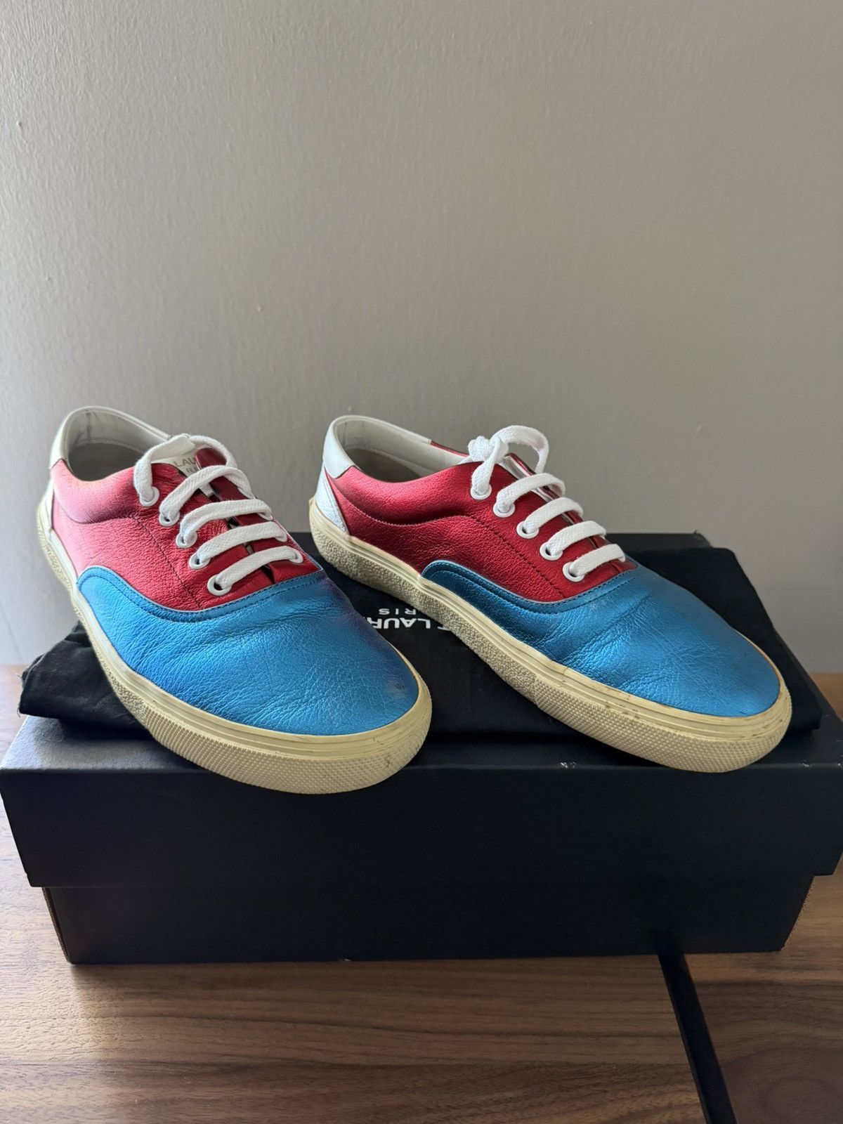 Saint Laurent Paris SAINT LAURENT PARIS - SKATE SNEAKERS RED/BLUE/SILVER Size US 8 / EU 41 - 2 Thumbnail